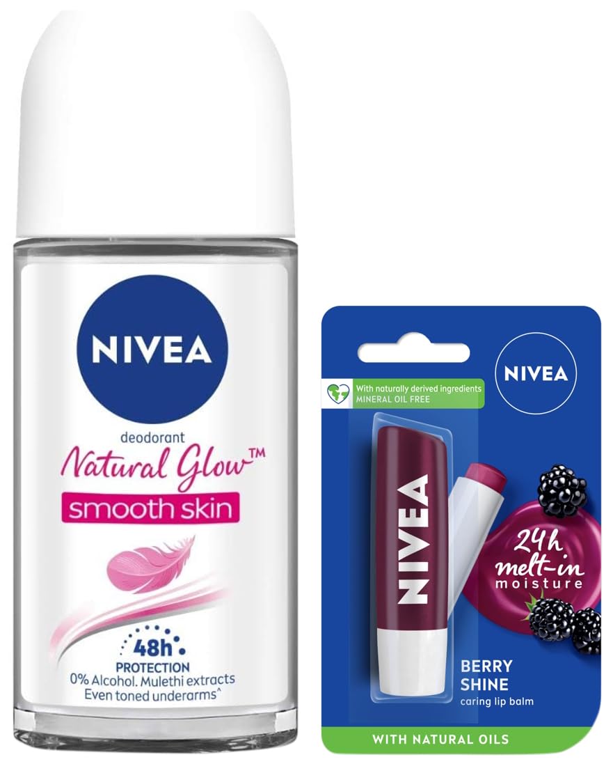 Nivea Whitening Smooth Skin roll-on and Fruity Blackberry lip balm