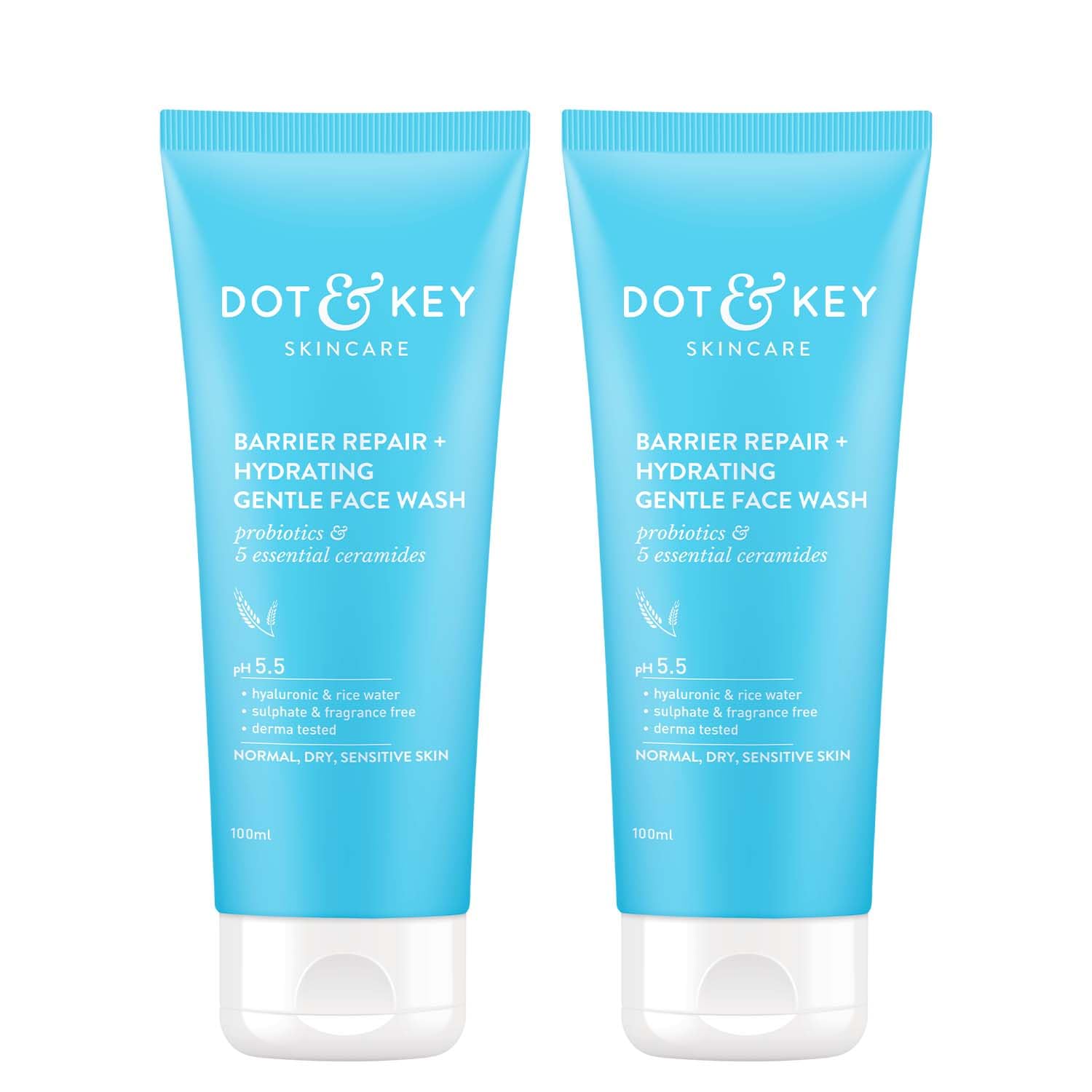 Dot & Key Barrier Repair Hydrating Gentle Face Wash Combo Pack of 2 200 ml