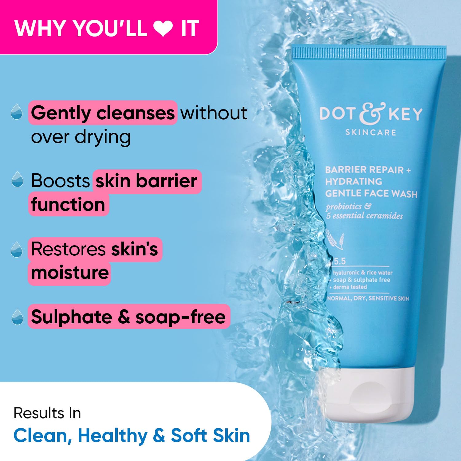 Dot & Key Barrier Repair Hydrating Gentle Face Wash Combo Pack of 2 200 ml – view 2