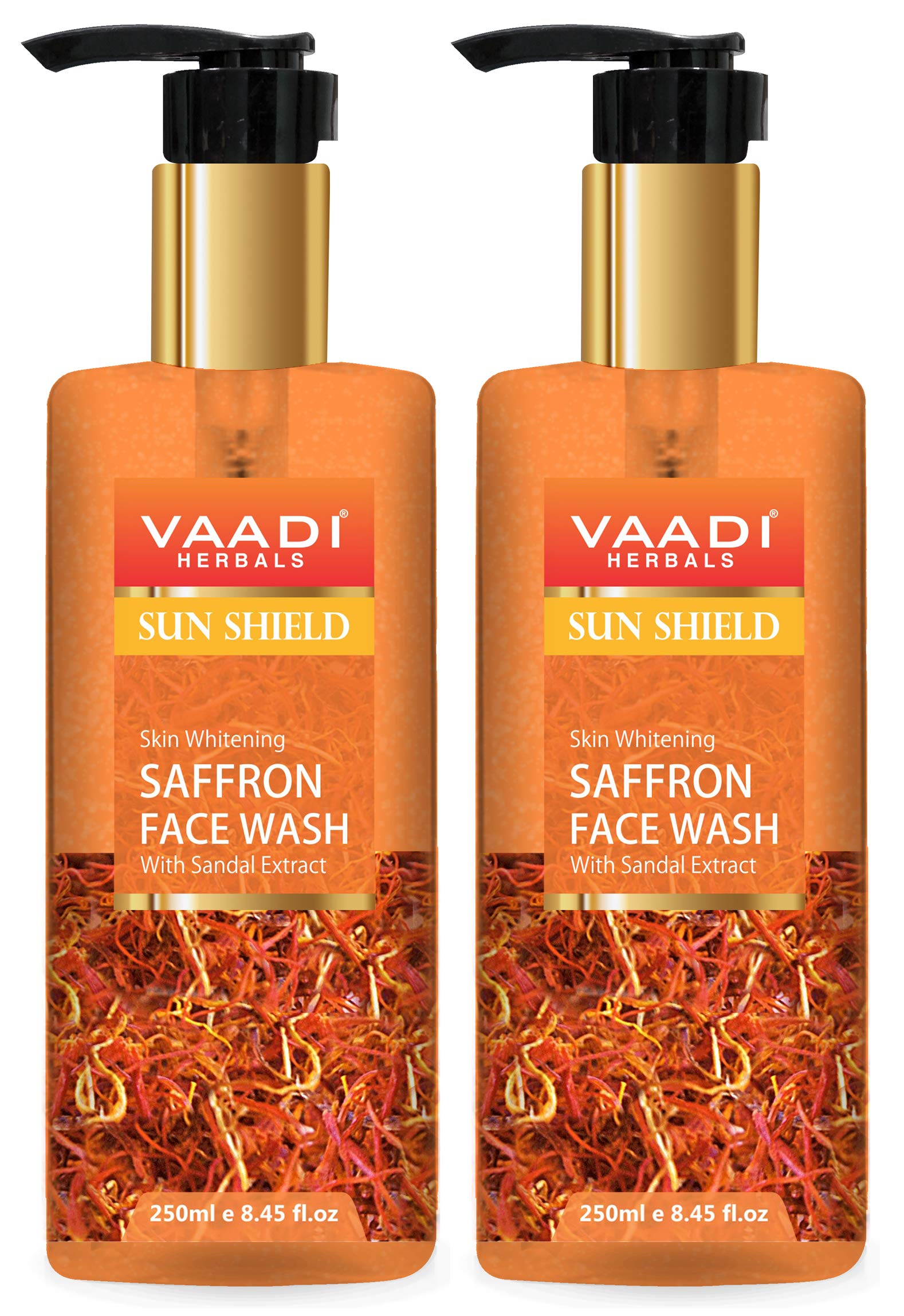 Vaadi Herbals saffron sandal face wash two-pack front view