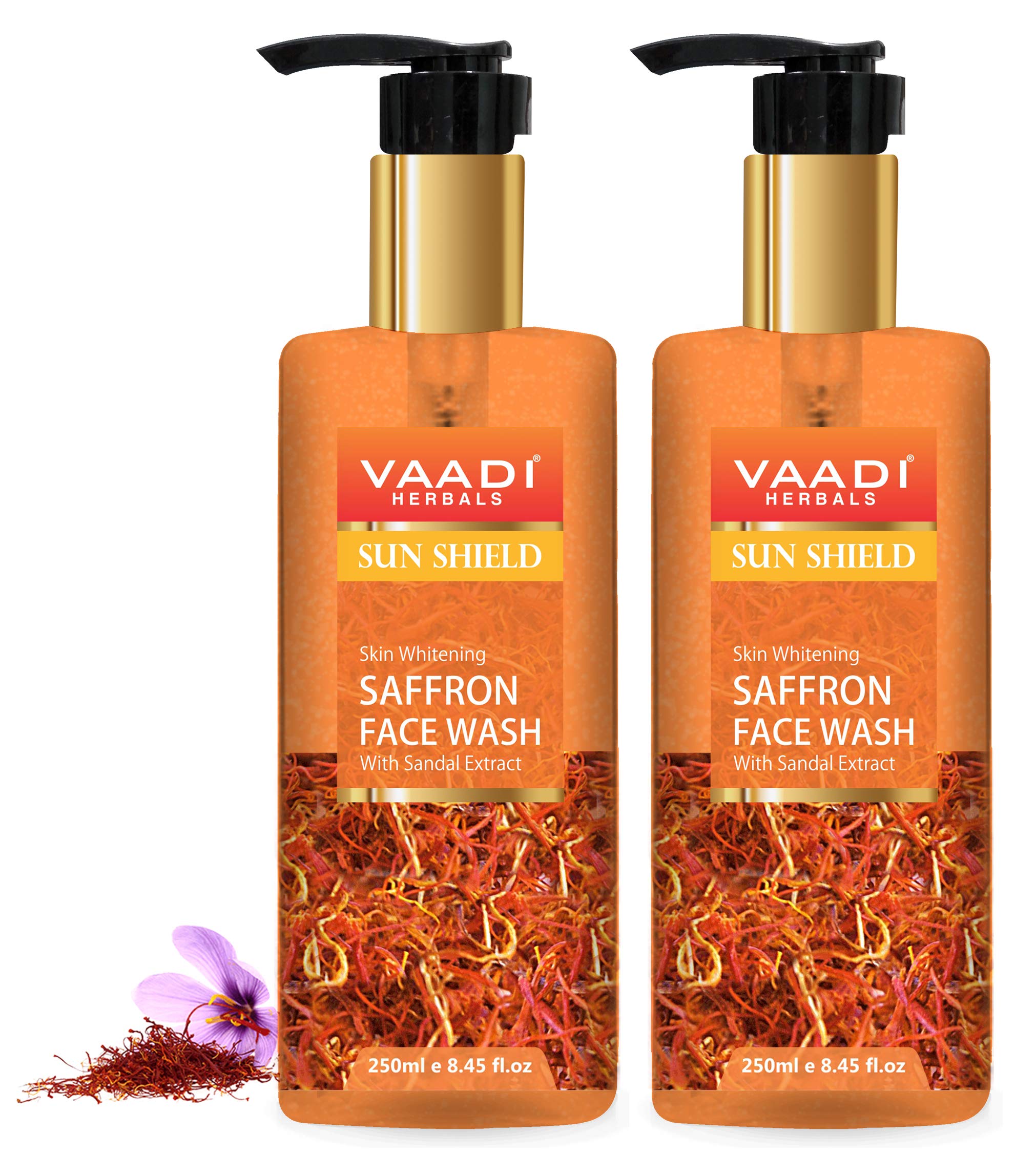 Vaadi Herbals Pvt Ltd Skin Whitening Saffron Face Wash With Sandal Extract, 250 Ml (Pack Of 2) – view 2