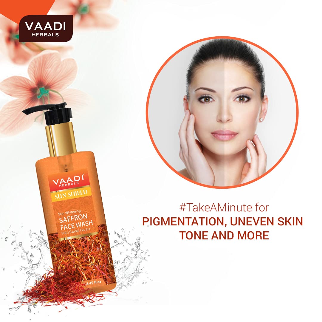 Vaadi Herbals Pvt Ltd Skin Whitening Saffron Face Wash With Sandal Extract, 250 Ml (Pack Of 2) – view 4