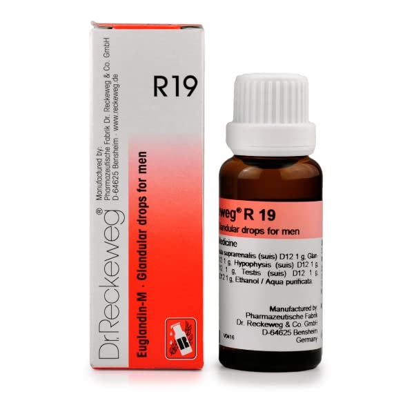 Front view of Dr. Reckeweg R 19 Glandular Men bottle
