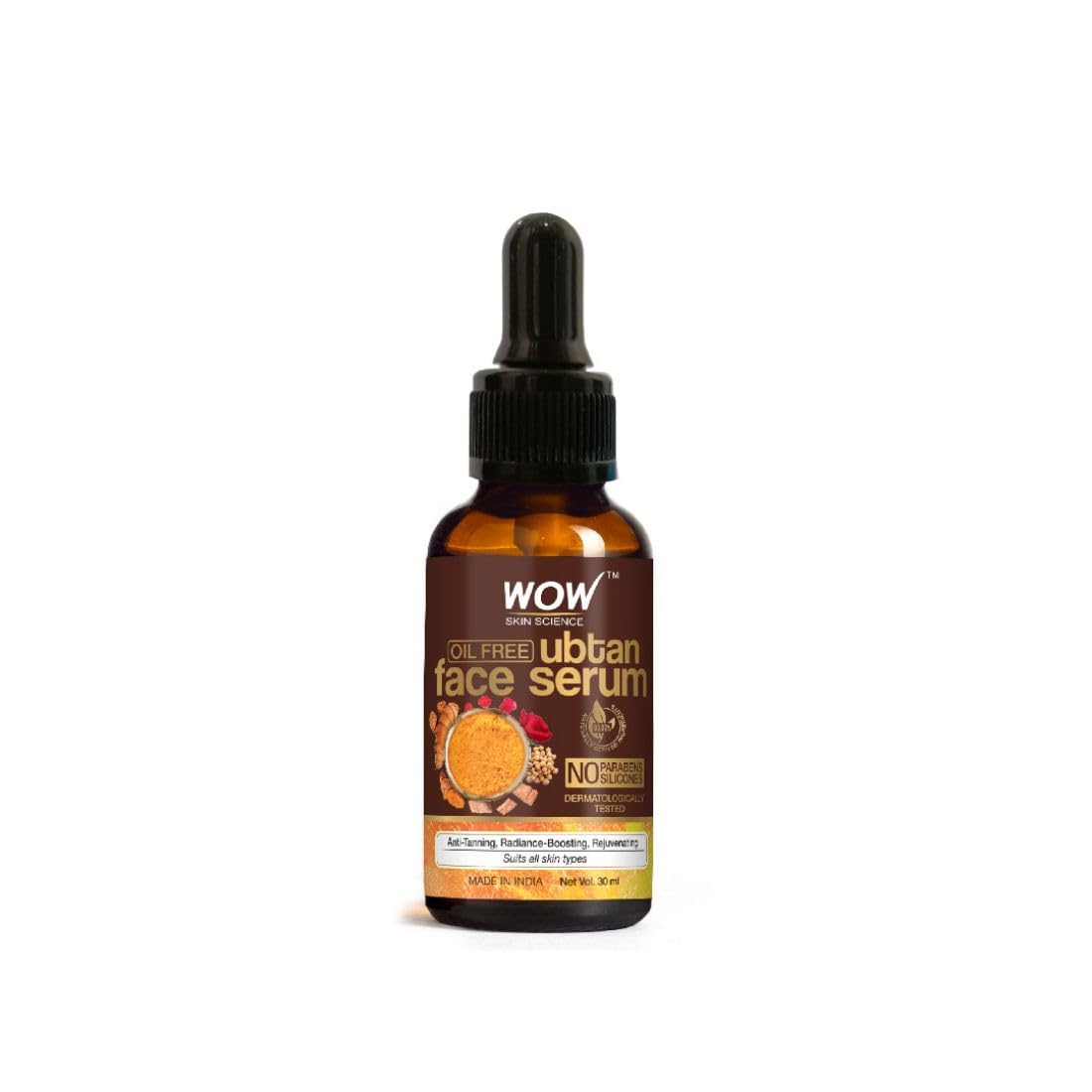 Oil-free WOW Skin Science Ubtan Face Serum 30 ml pack