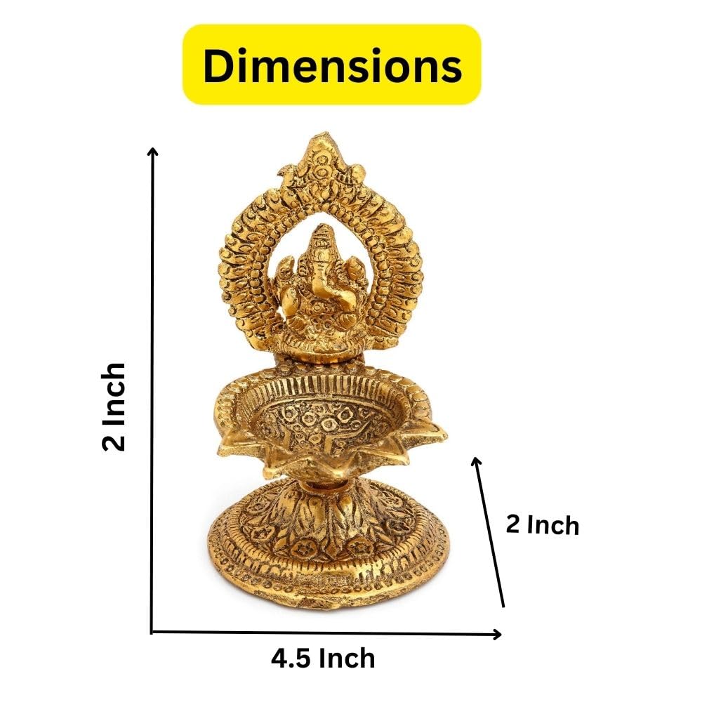 Collectible India Ganesha Diya Oil Lamp - Diwali Diya for Puja Diwali Gift Home Temple Articles Decoration Gifts - Diwali Decoration Items for Home Decor -Return Gift – view 4