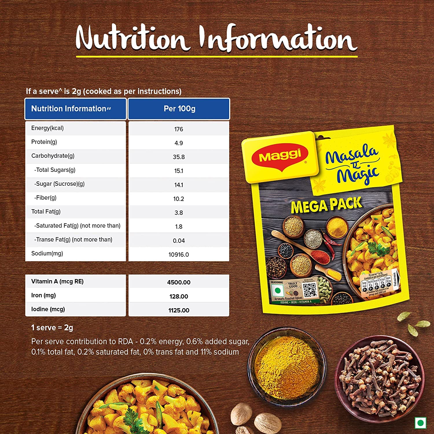 Maggi Masala-Ae-Magic Seasoning, Vegetable Masala - 72G Pouch (12 Sachet) – view 5