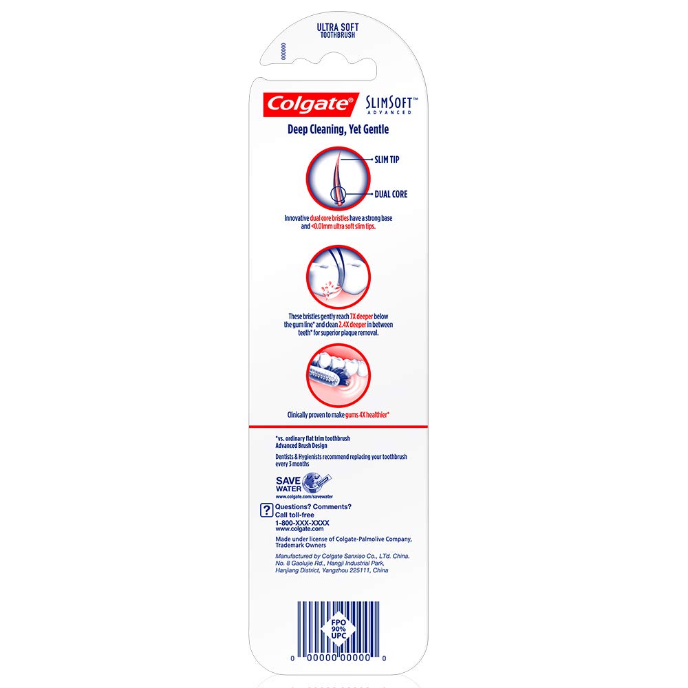 Colgate Slim Soft Advanced Toothbrush for adults -Multicolor,Manual,1 Piece (Ultra Soft) – view 6