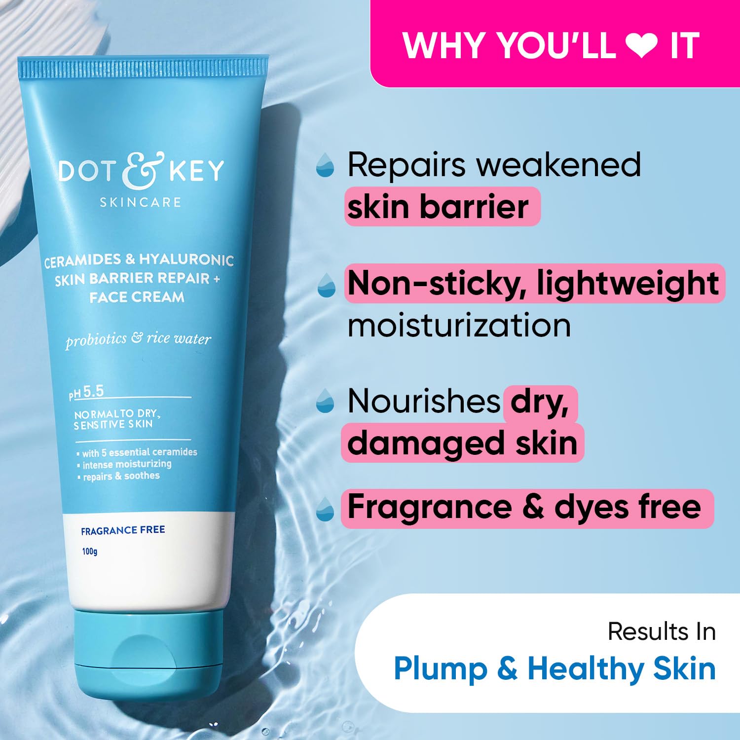 Dot & Key Ceramides Moisturizer with Hyaluronic for Intense Moisturizing and Skin Strengthening – view 2