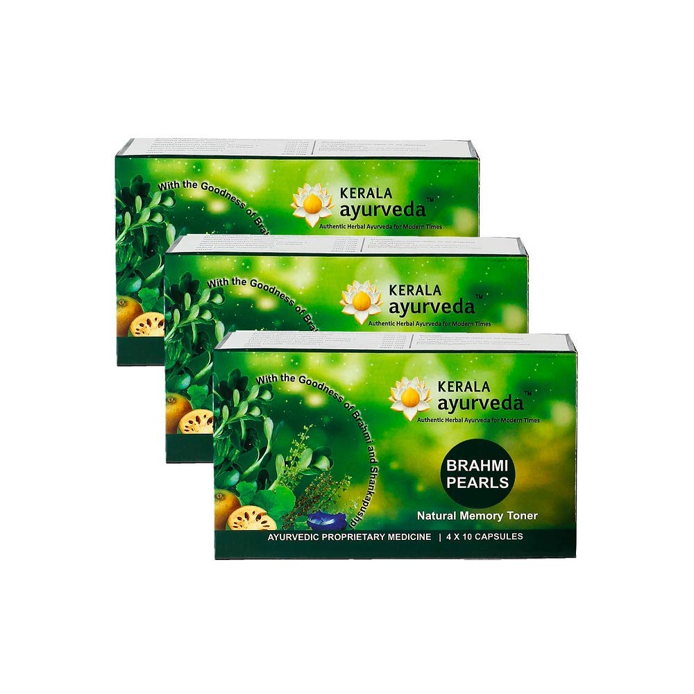 Kerala Ayurveda Brahmi Pearls bottles with 40 capsules each pack