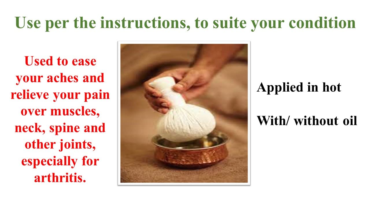 Prasanthi Gardens- Amazon Brand Ayurveda Kizhi/Massage Kizhi/ Pain relief- Muscle Relaxant Potli/ Podi Kizhi / Herbal compress Potli/ Hot compress pack/ Kerala Ayurveda Kizhi- Pack of 2, Multicolour – view 4