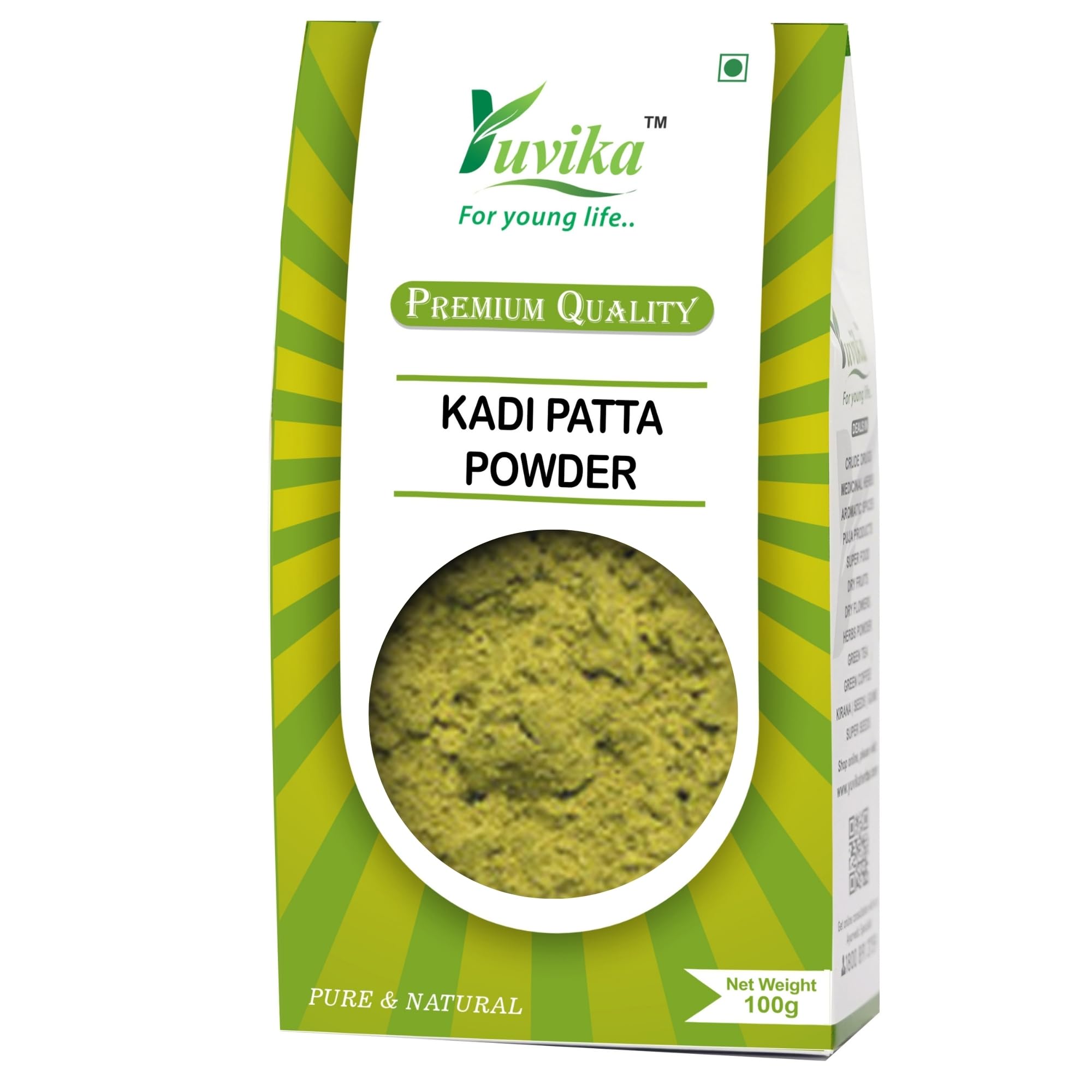 Boxed Yuvika curry leaves powder, vegetarian kadi patta powder 100 grams
