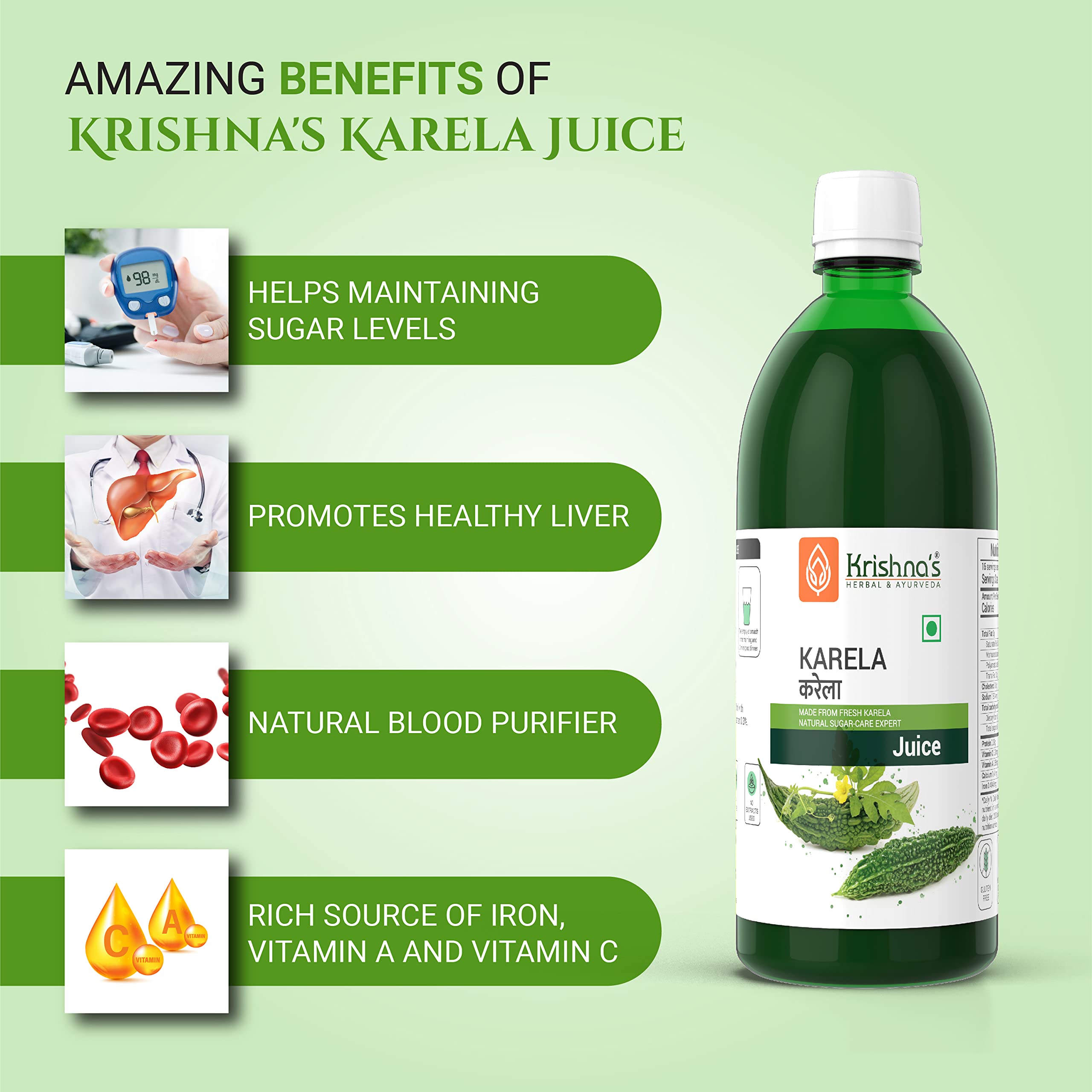 Krishna's Karela Juice - 500 ml – view 3