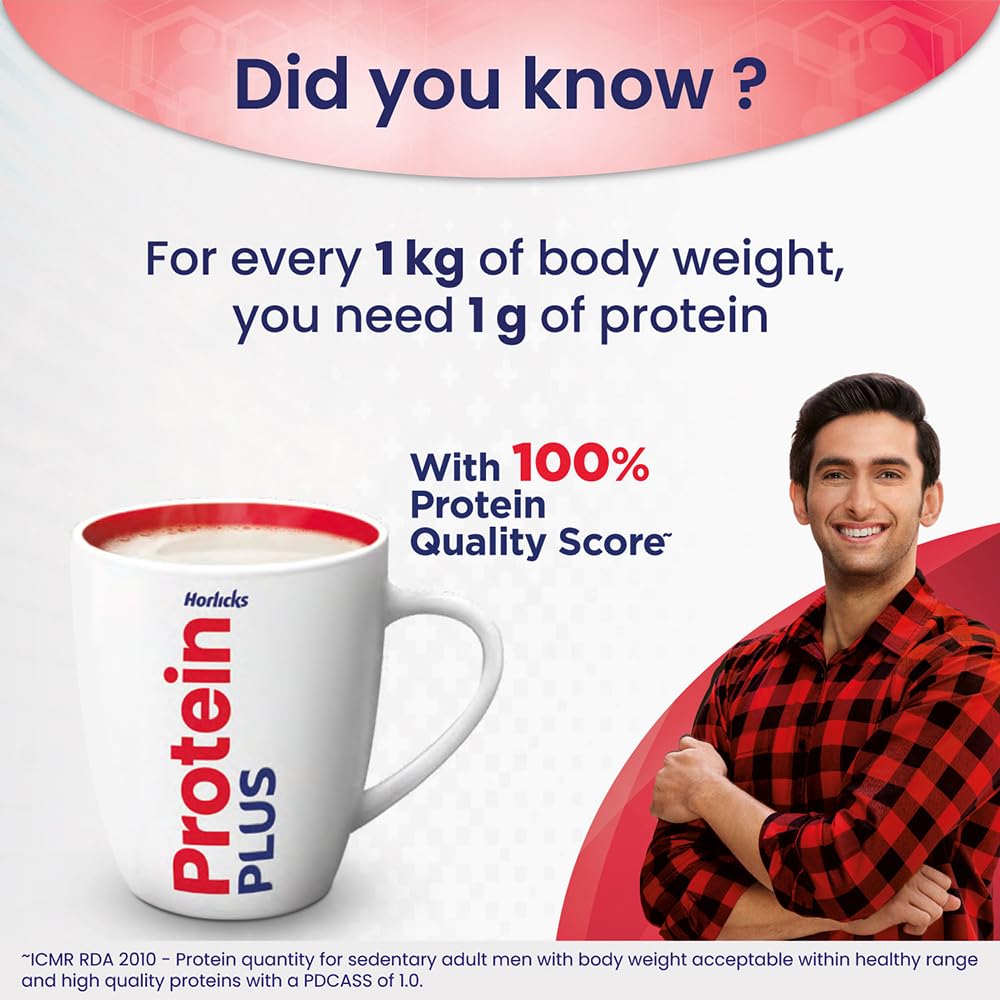 Horlicks Protein Plus Chocolate Protein Drink for Adults, 400g Container – view 5