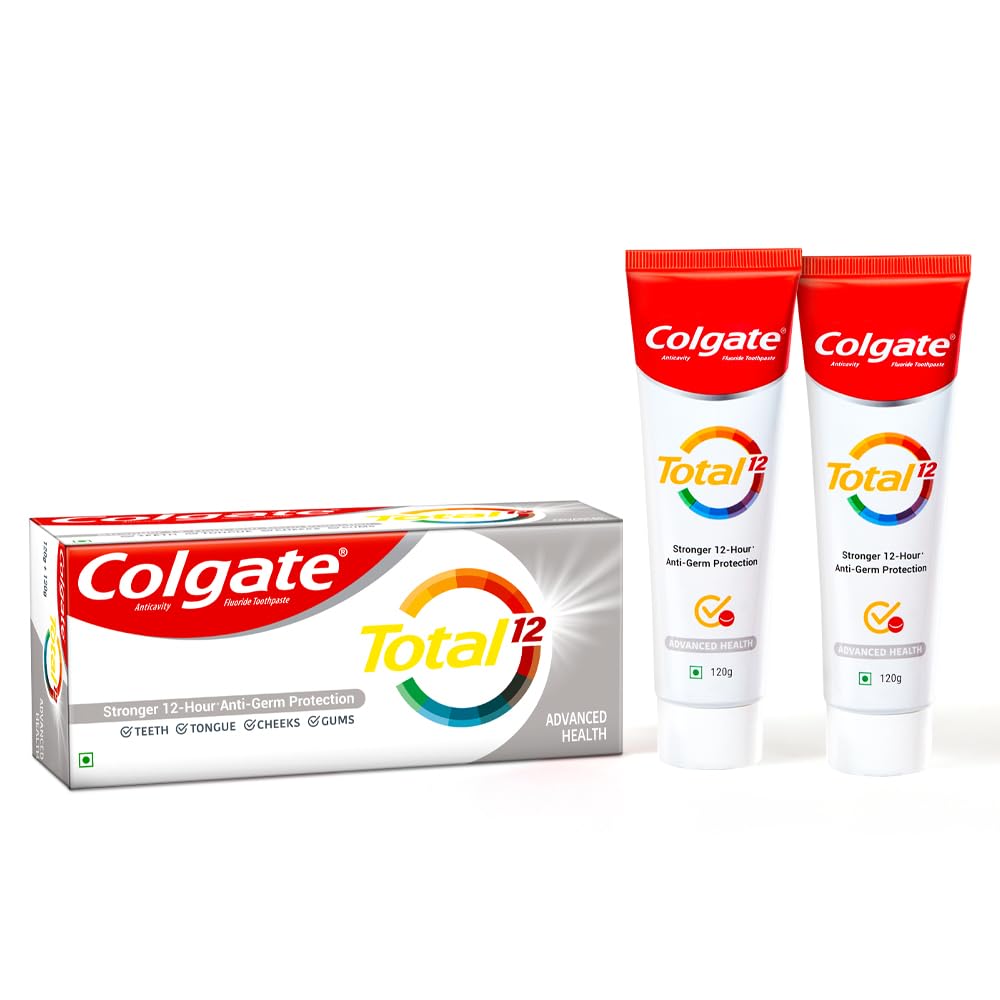 Colgate Visible White O2 Manual Toothbrush for adults- 2 Pcs & Colgate Total 240g (120g x 2, Pack of 2) Cavity Protection Toothpaste (Advanced Health, Saver Pack) – view 5