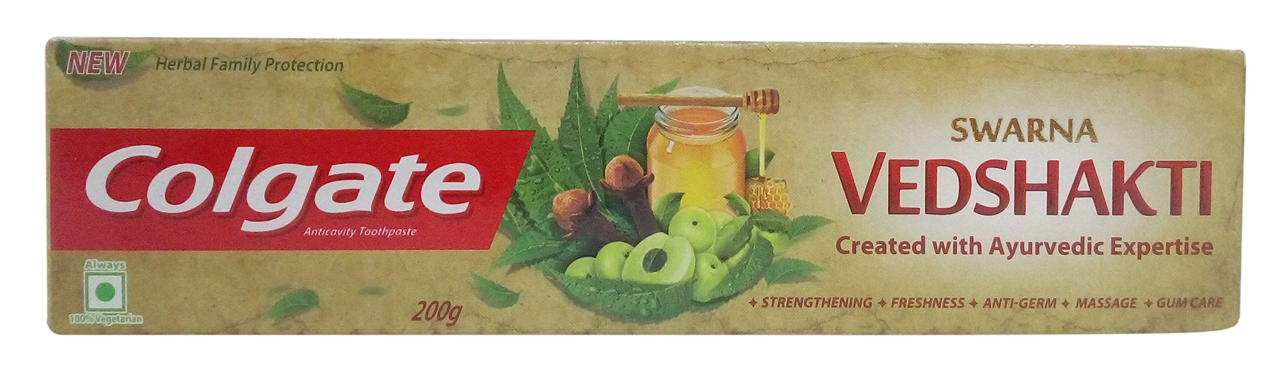 Colgate Swarna Vedshakti toothpaste 200g carton for anti-cavity oral care
