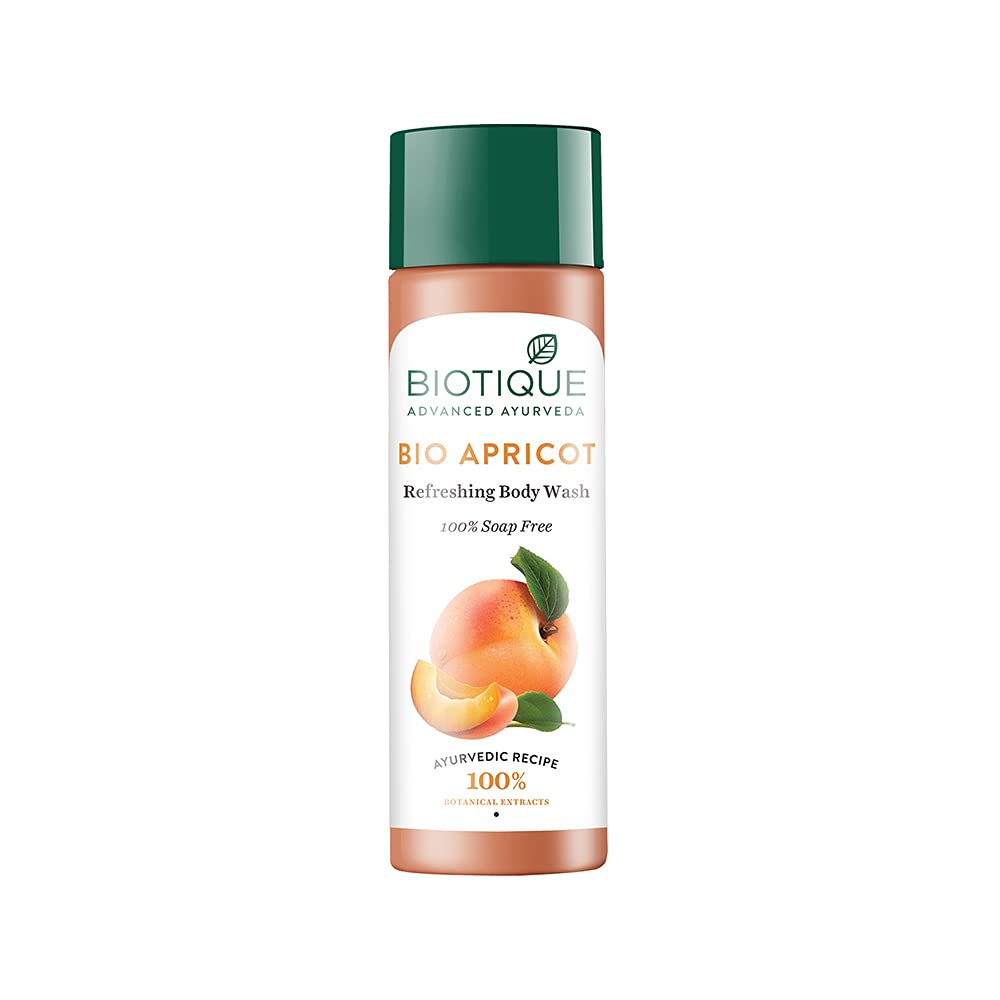 Biotique apricot gel body wash bottle for daily cleansing