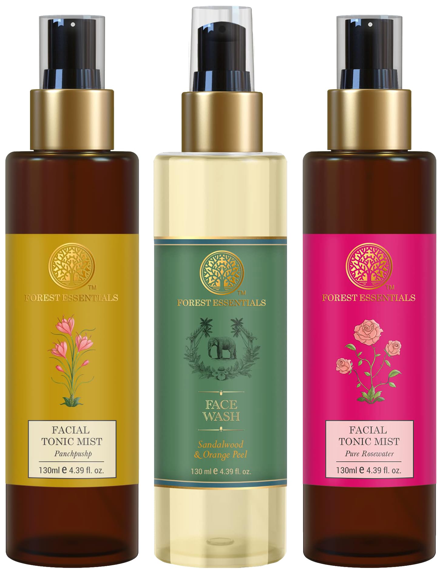 Forest Essentials facial mist and cleanser skincare set