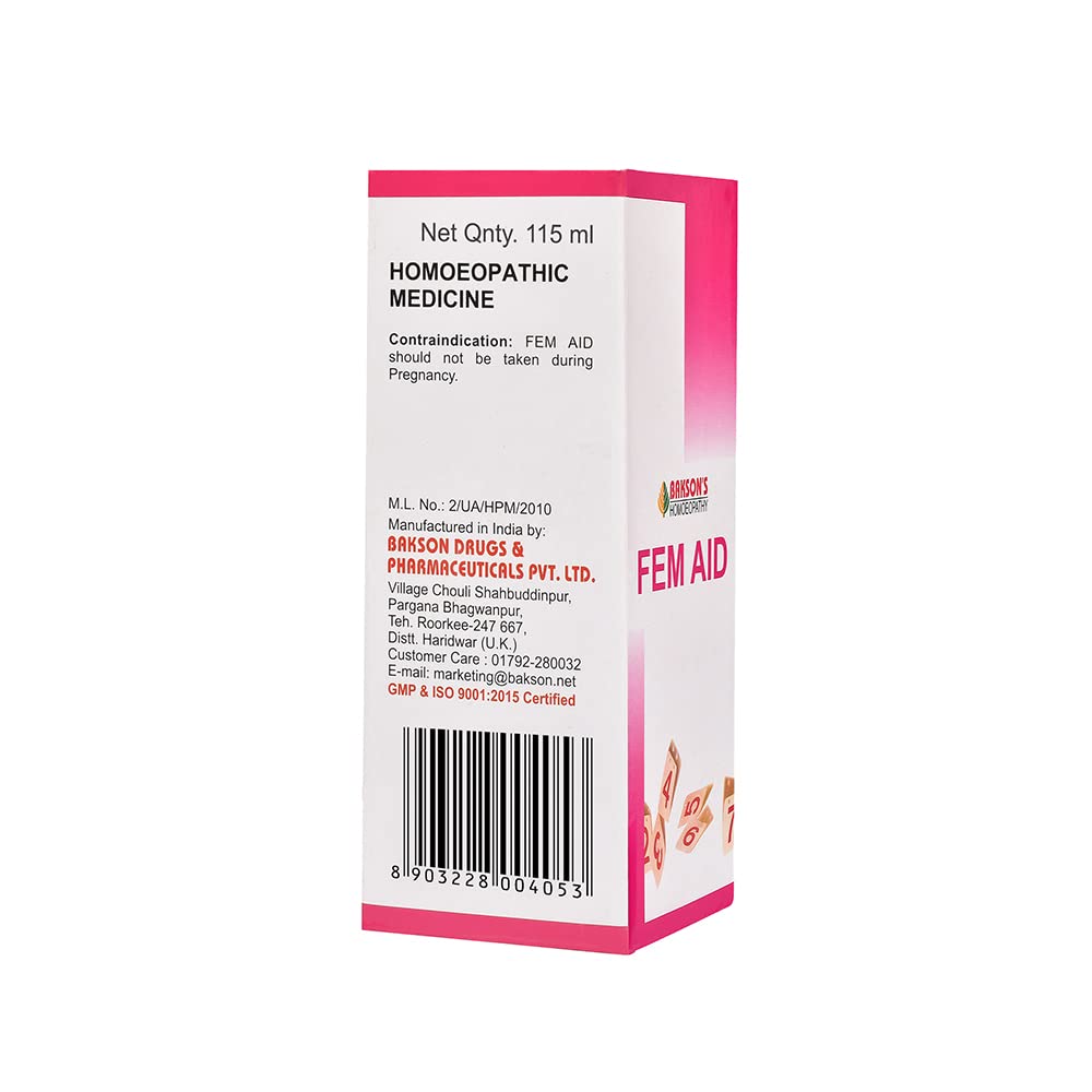 Dr. Bakshi's BAKSON'S HOMOEOPATHY Fem Aid Tonic Syrup 115ml_Pack of 2 – view 2