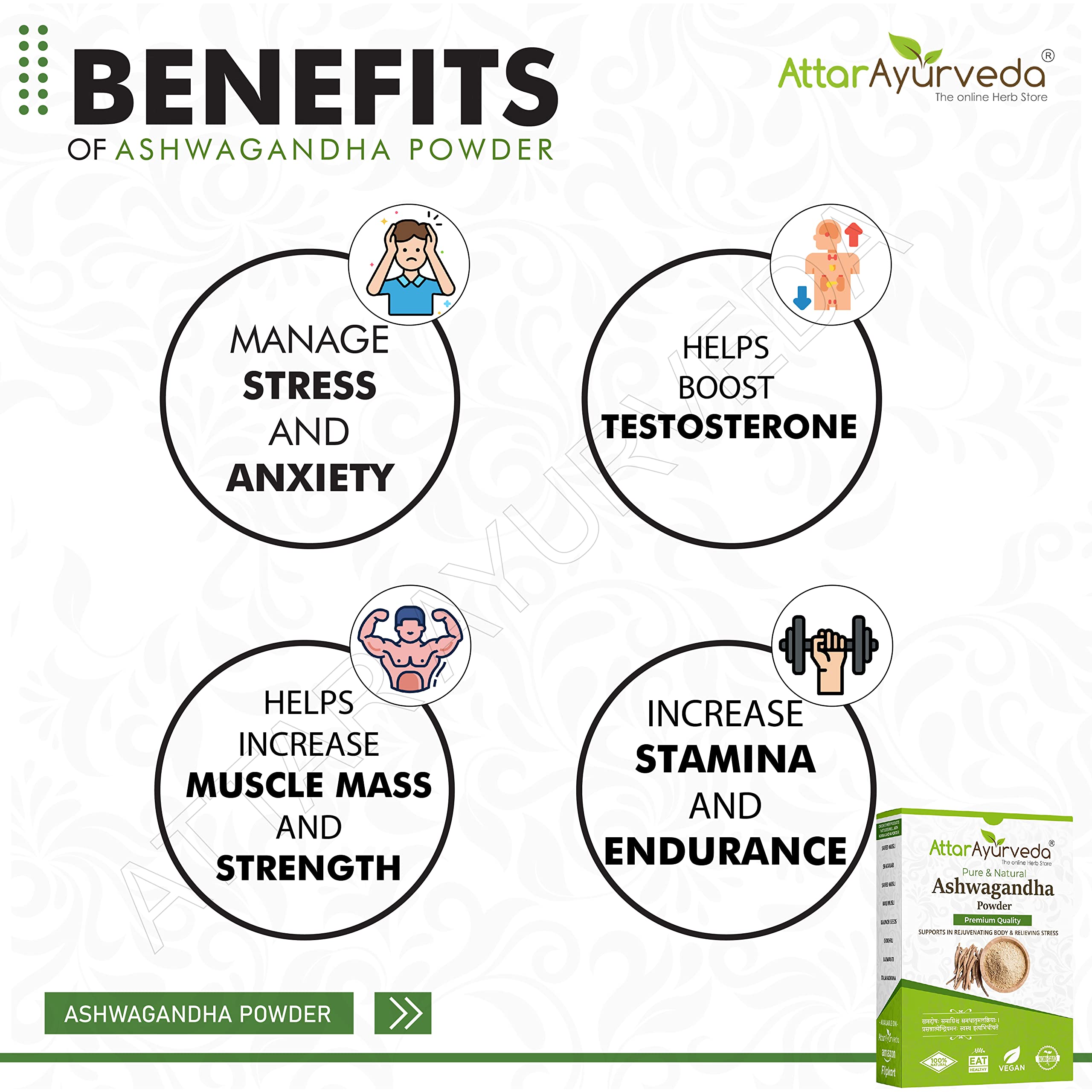 Attar Ayurveda Ashwagandha powder (250g) – view 6