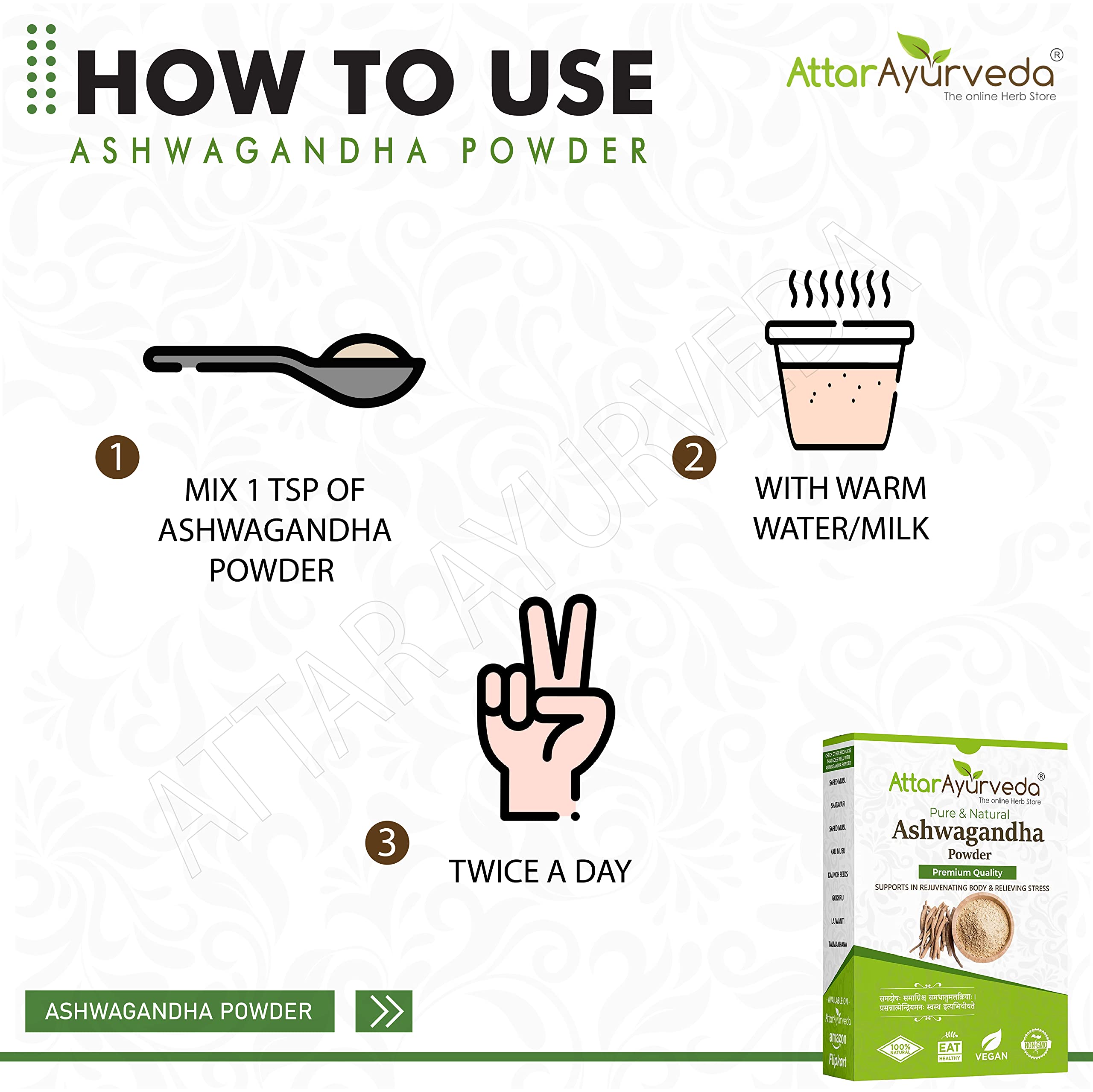 Attar Ayurveda Ashwagandha powder (250g) – view 7
