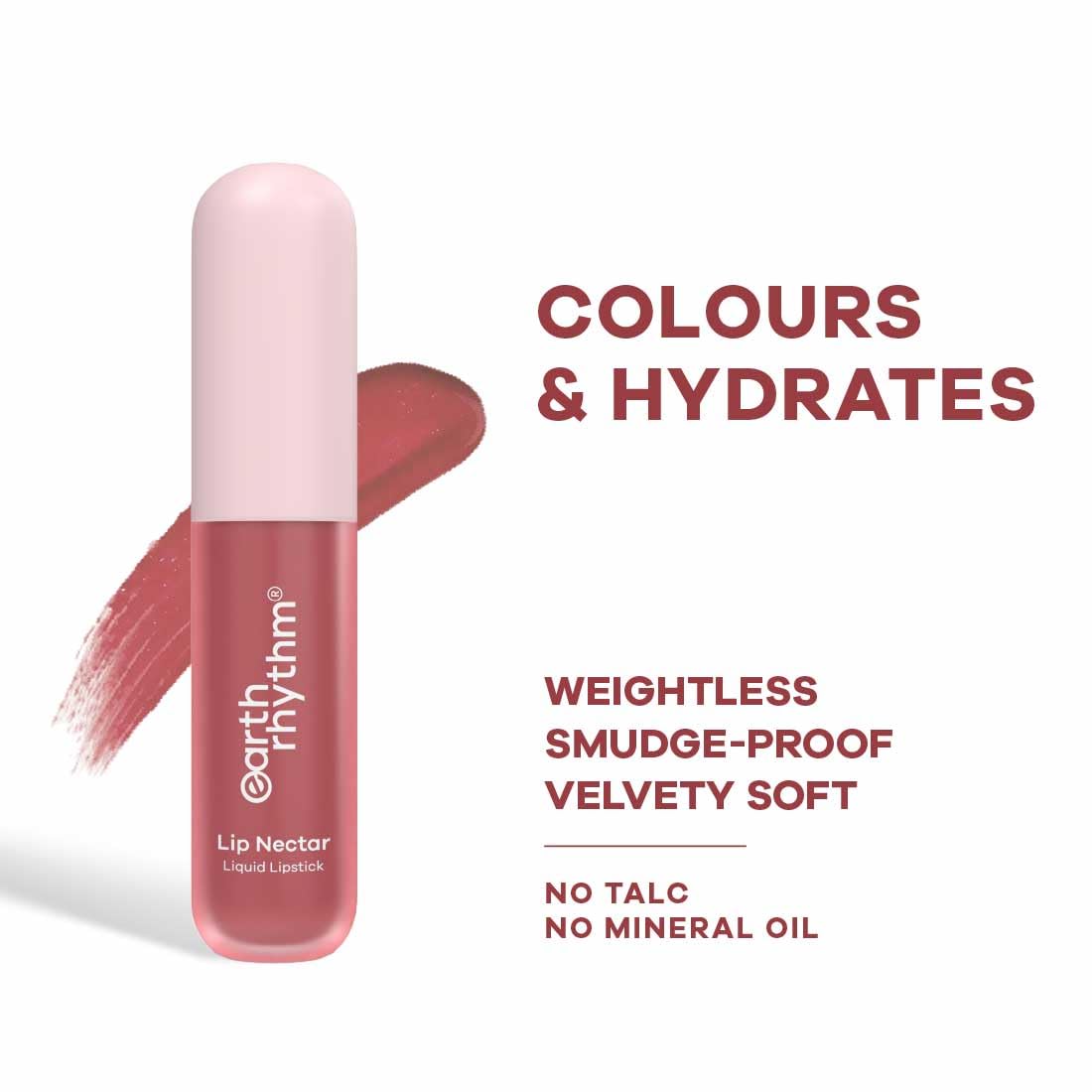 Earth Rhythm Lip Nectar Matte Liquid Lipstick, Weightless, Never Drying, No Mineral Oil 5g - Fig – view 2