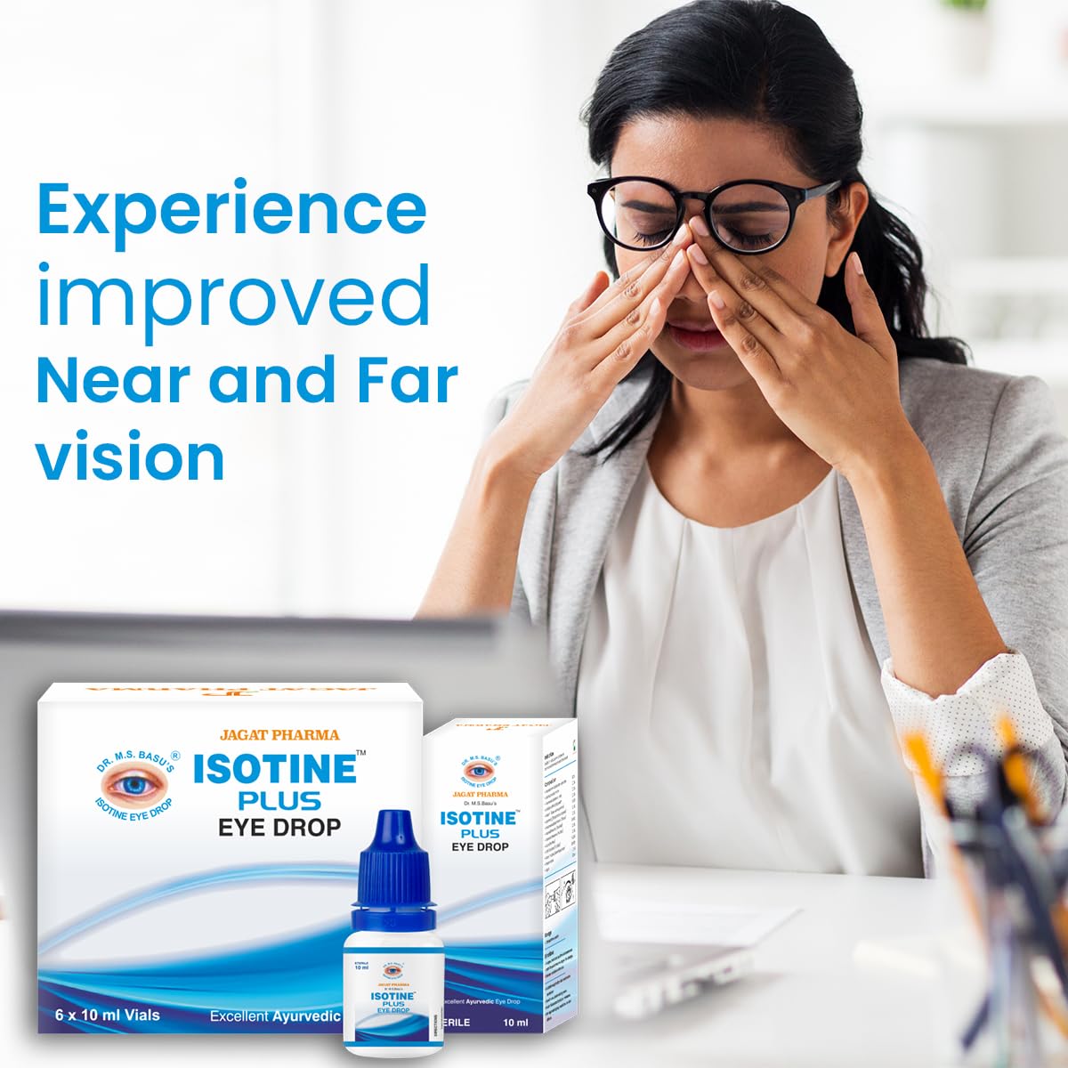 ISOTINE PLUS EYE DROP Jagat Pharma Isotine Plus for Serious Problems with goodness of Ayurvedic herbs -Amla, Chandan, Ashwagandha & palash – view 5