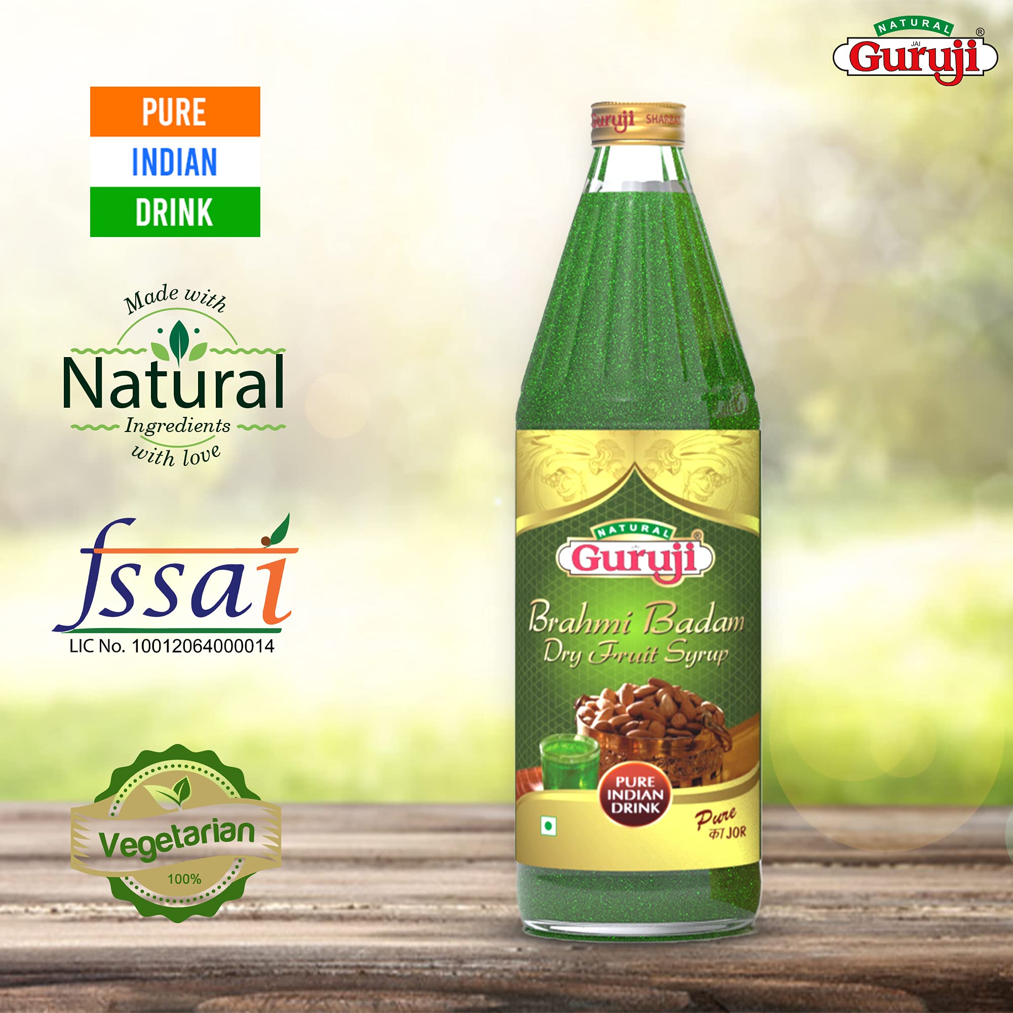 Jai Guruji Brahmi Badam Dry Fruit Syrup Sharbat, Instant Refreshing Drink For Summer (Mix With Milk Only) 750Ml - Instant – view 6