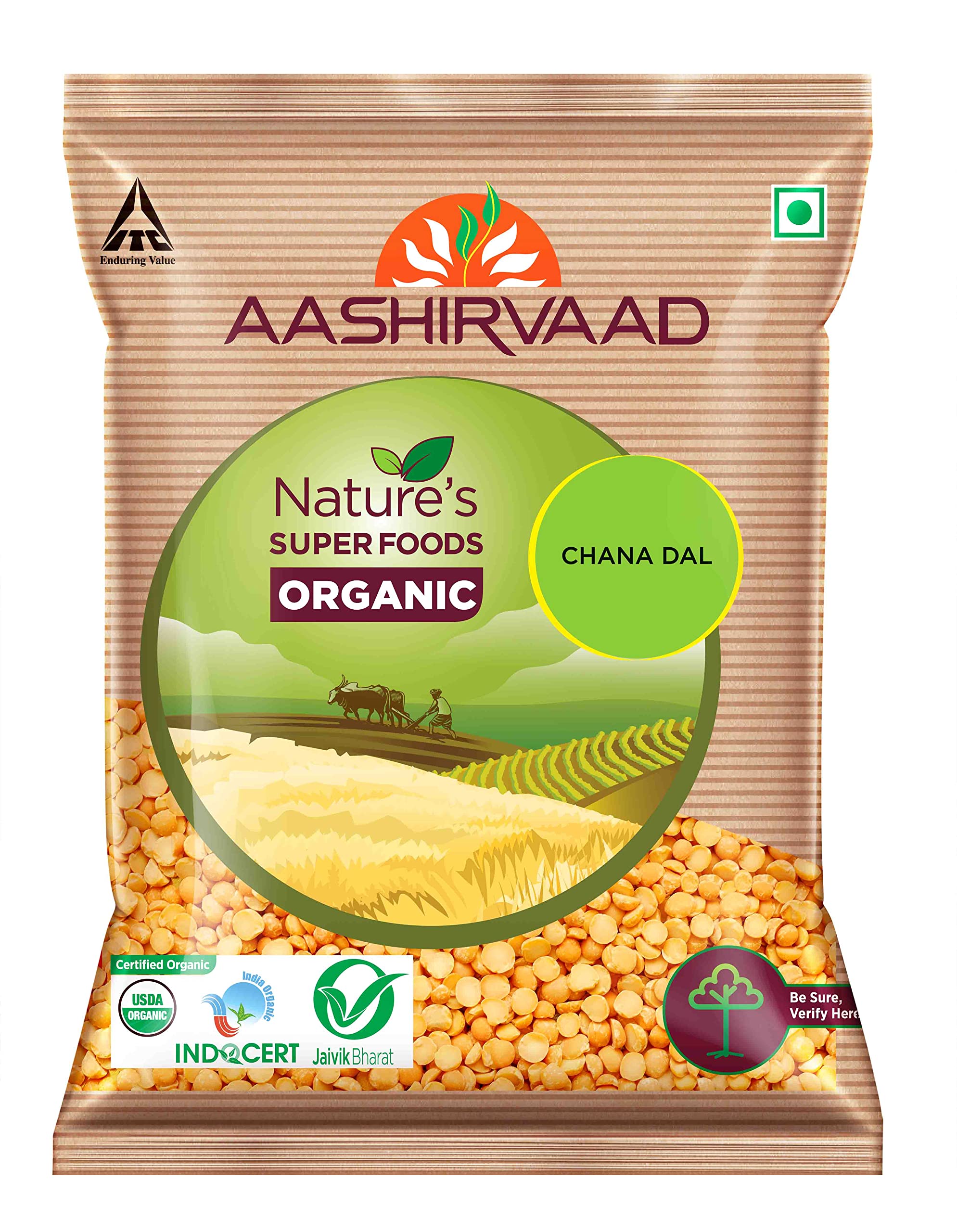 Aashirvaad Organic Urad Dal Split, 1 Kg & Aashirvaad Nature's Super Foods Organic Chana Dal Pouch, 1 kg – view 5