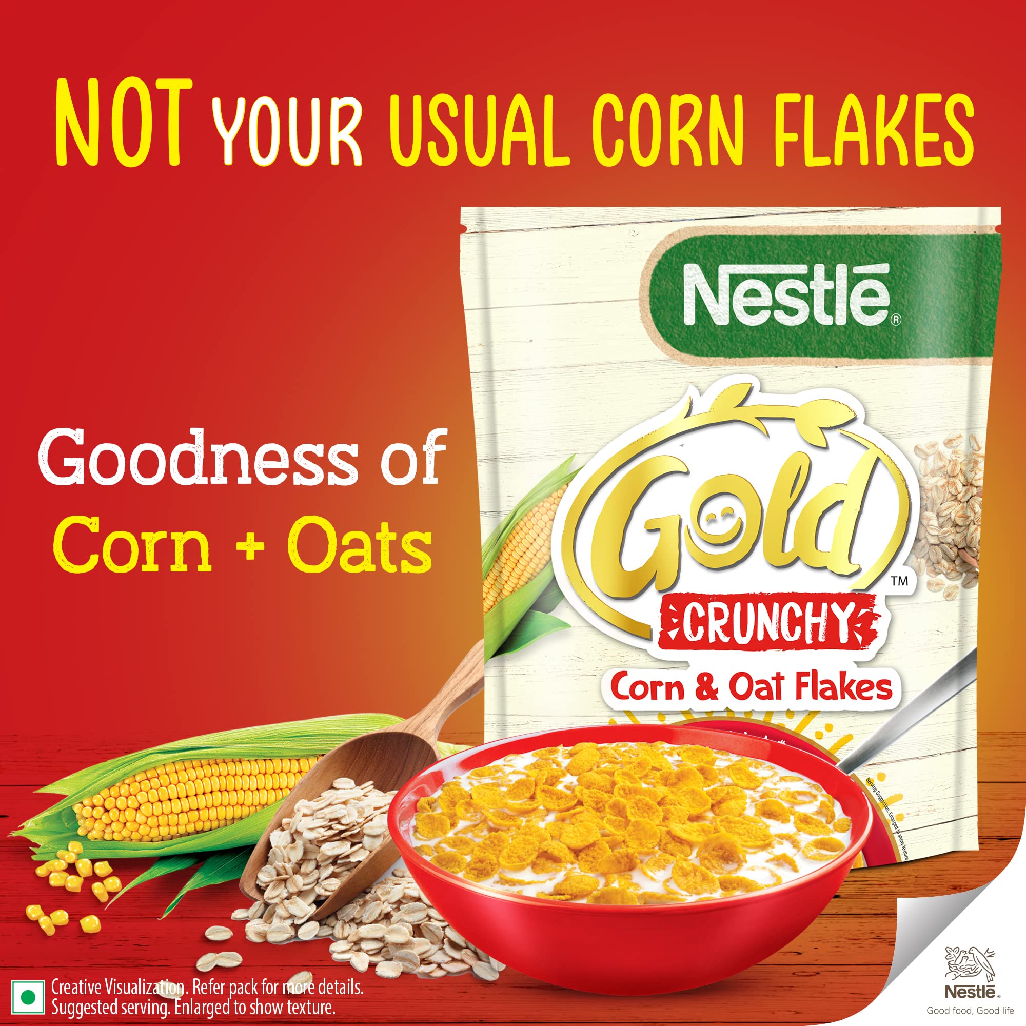 NESTLE GOLD Crunchy Oats & Corn Flakes, Breakfast Cereal with Immuno-Nutrients – view 5