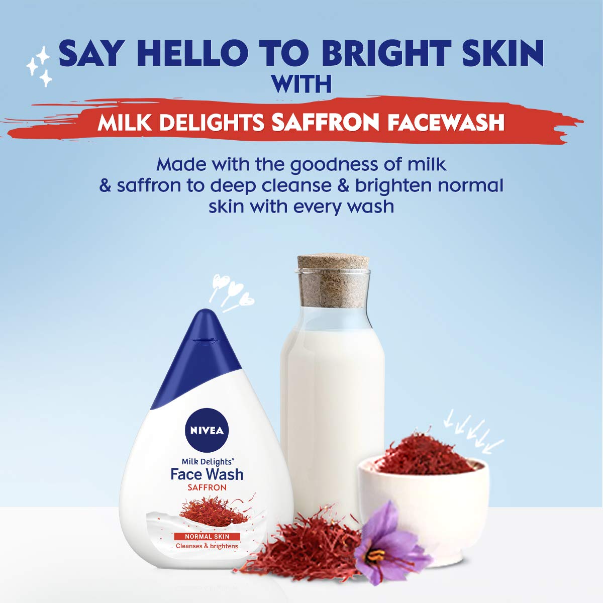 NIVEA Milk Delights Face Wash Precious Saffron For Normal Skin 100ml, 100 ml – view 2