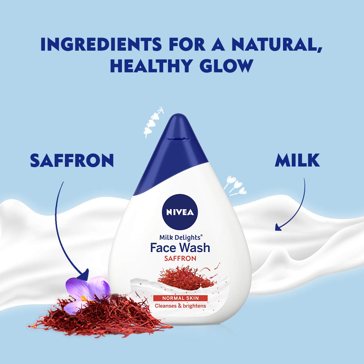 NIVEA Milk Delights Face Wash Precious Saffron For Normal Skin 100ml, 100 ml – view 3