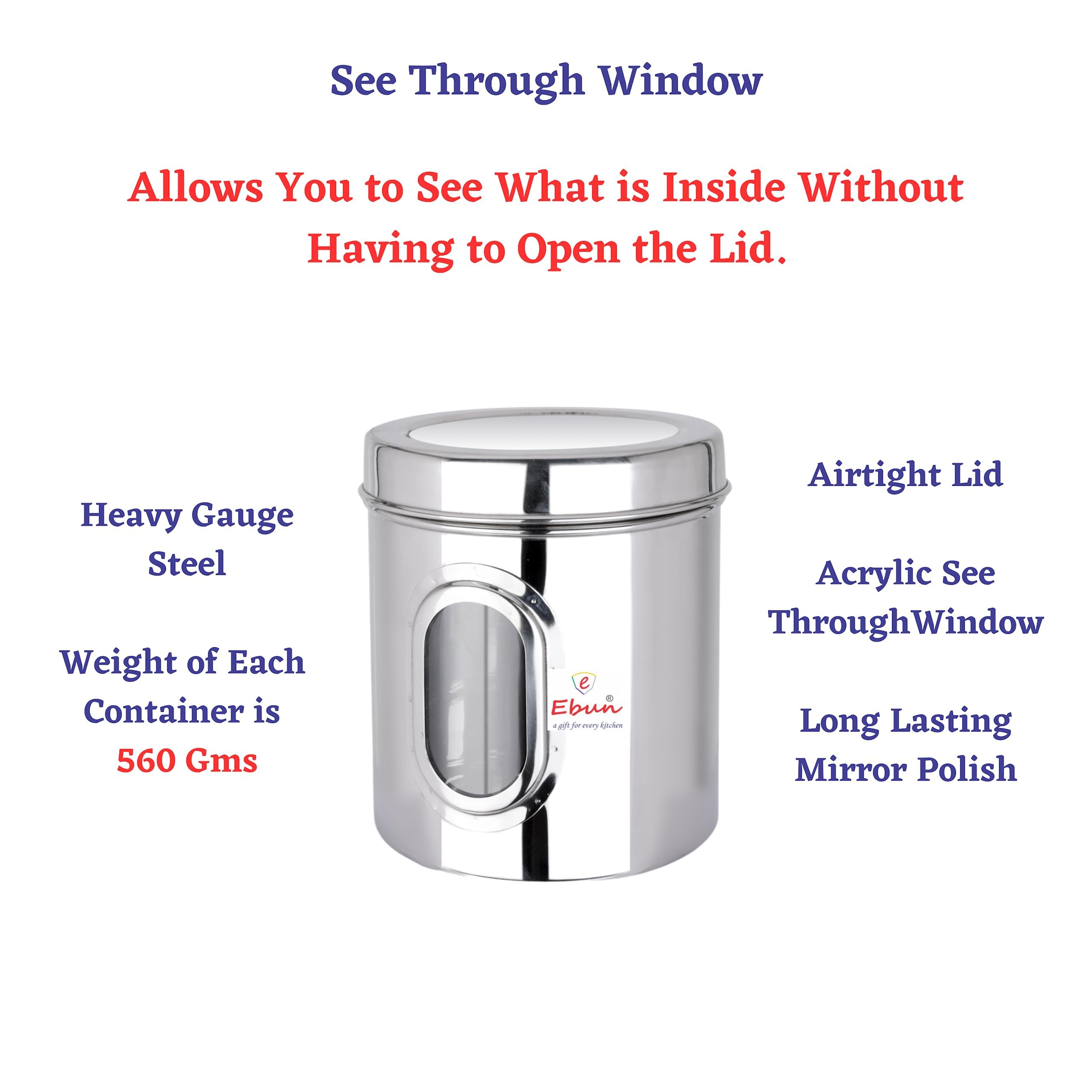 Ebun Stainless Steel Multipurpose See Through Containers – view 4