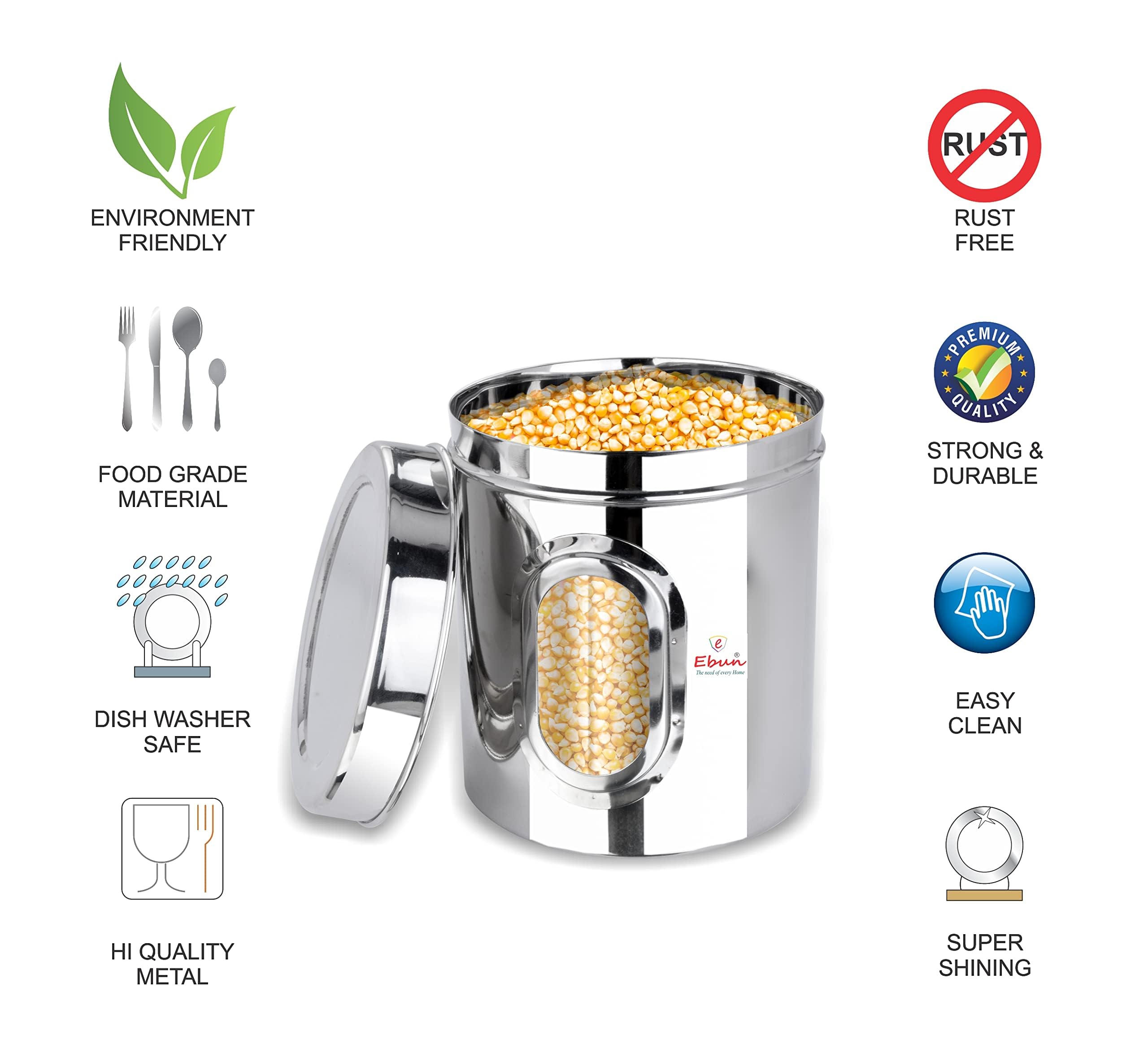 Ebun Stainless Steel Multipurpose See Through Containers – view 5