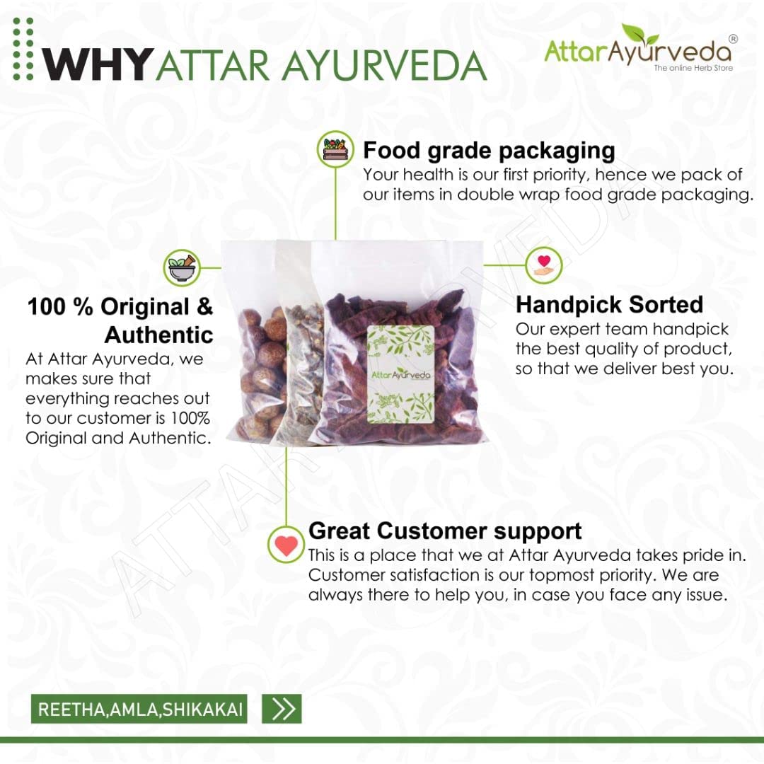 Attar Ayurveda Reetha, Amla, Shikakai Combo Pack (300 Grams, Whole form) – view 6