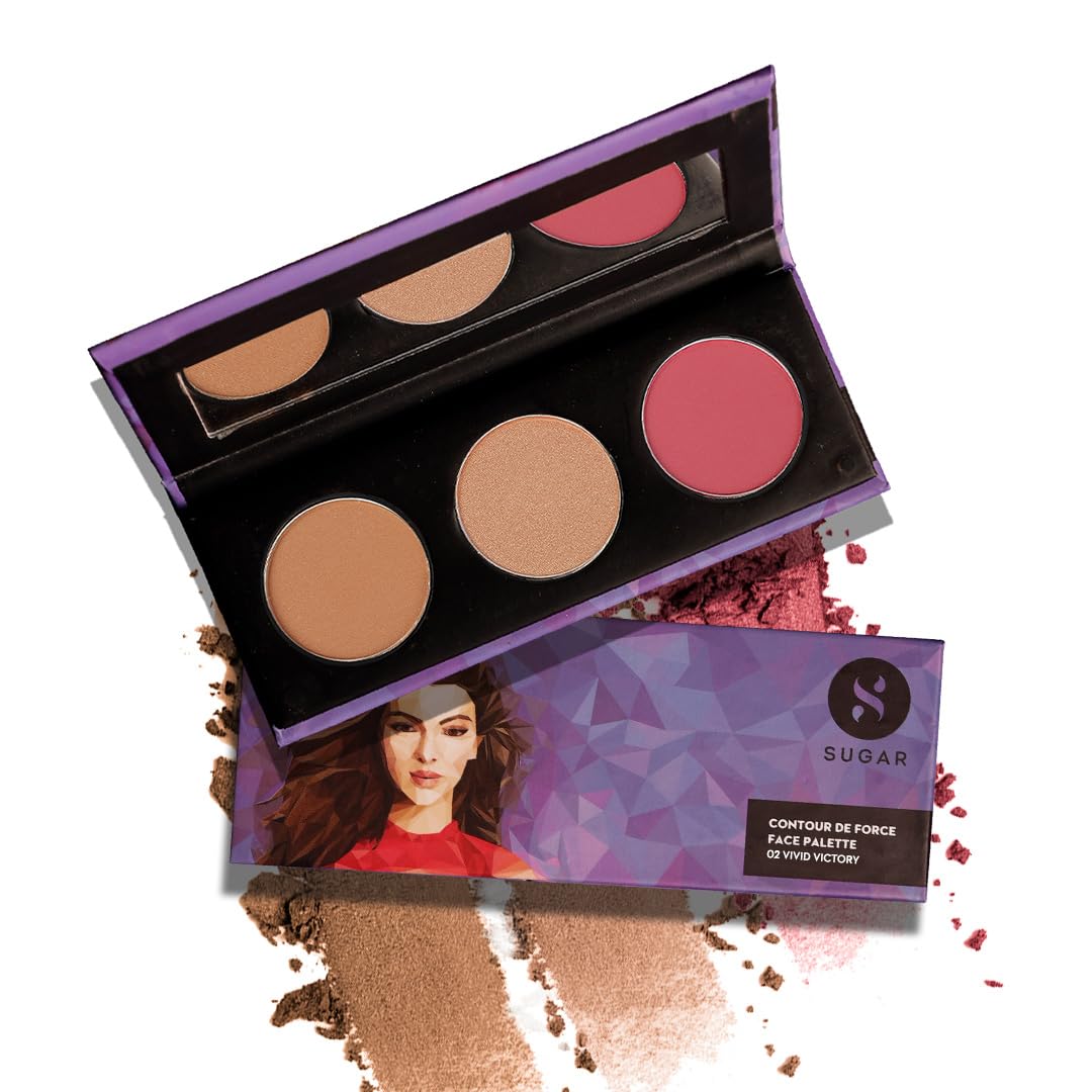 Open palette with bronzer highlighter blush and built in mirror