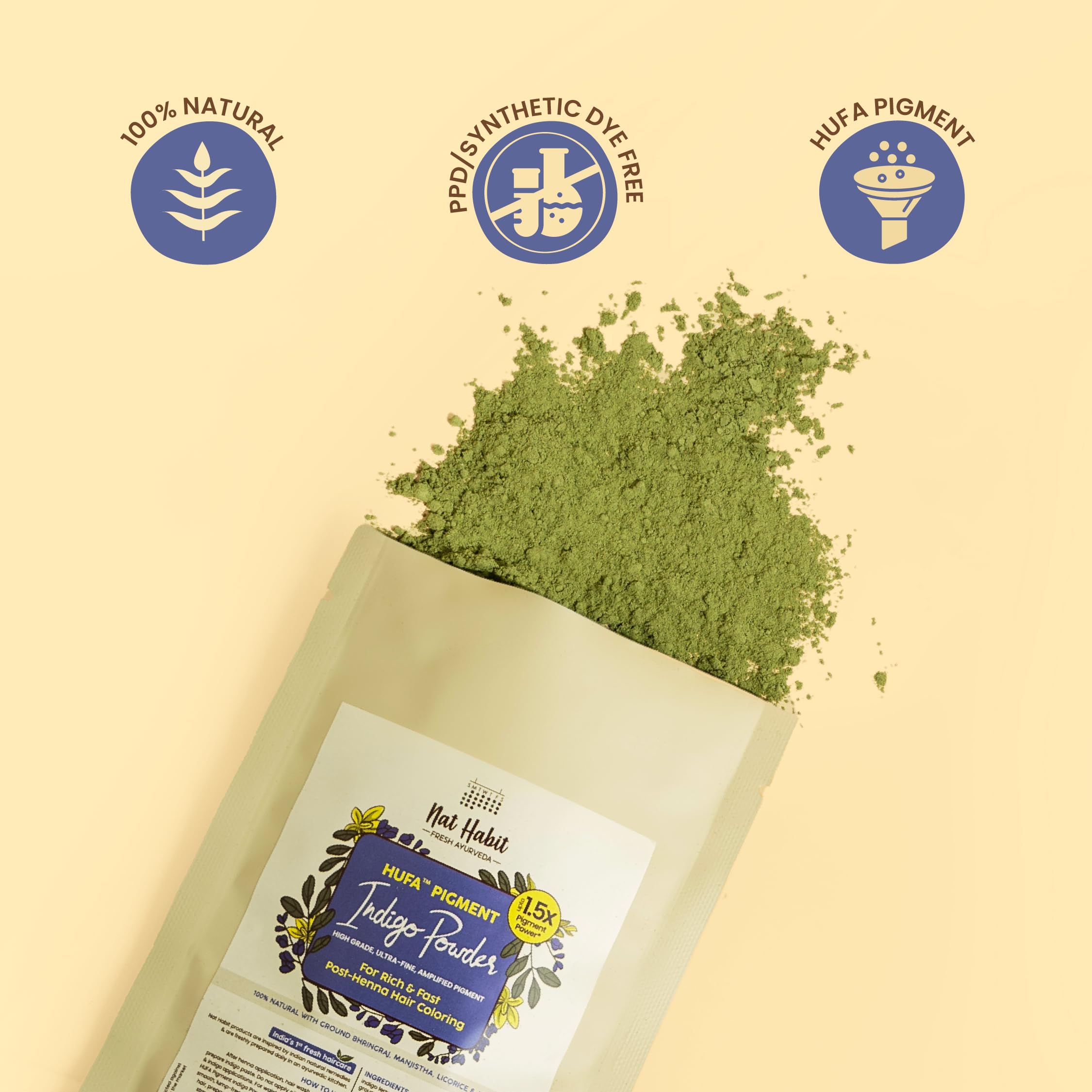 Nat Habit Ready-to-Apply Henna Paste and Organic Indigo Powder Combo – view 6