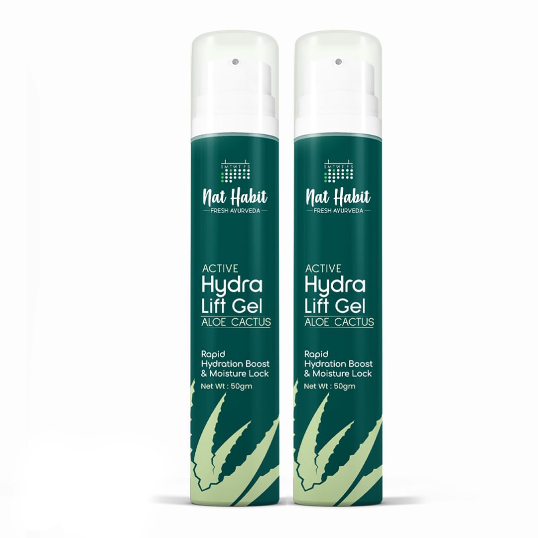 Nat Habit hydrating aloe face gel duo in green jars