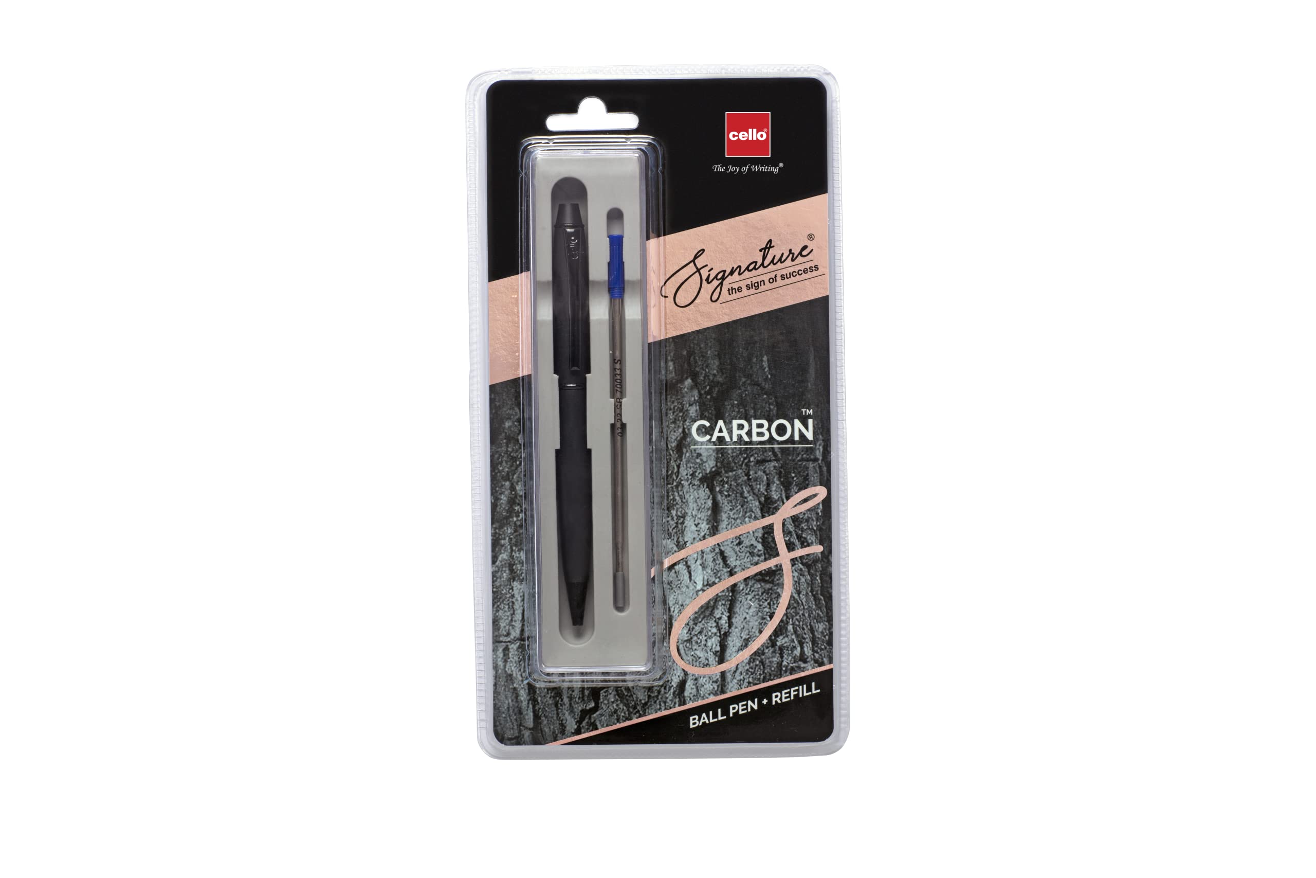 Matte black Cello metal ball pen and blue ink refill