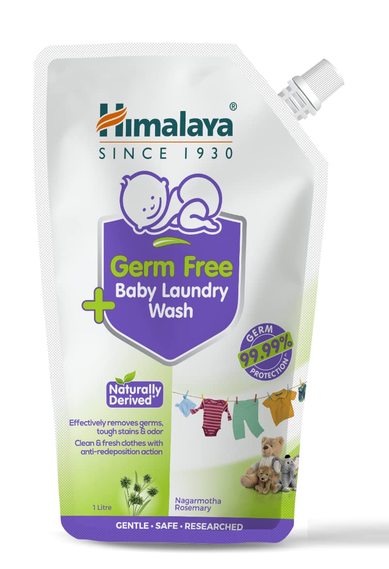 Front view of Himalaya baby laundry wash refill pouch 1 L