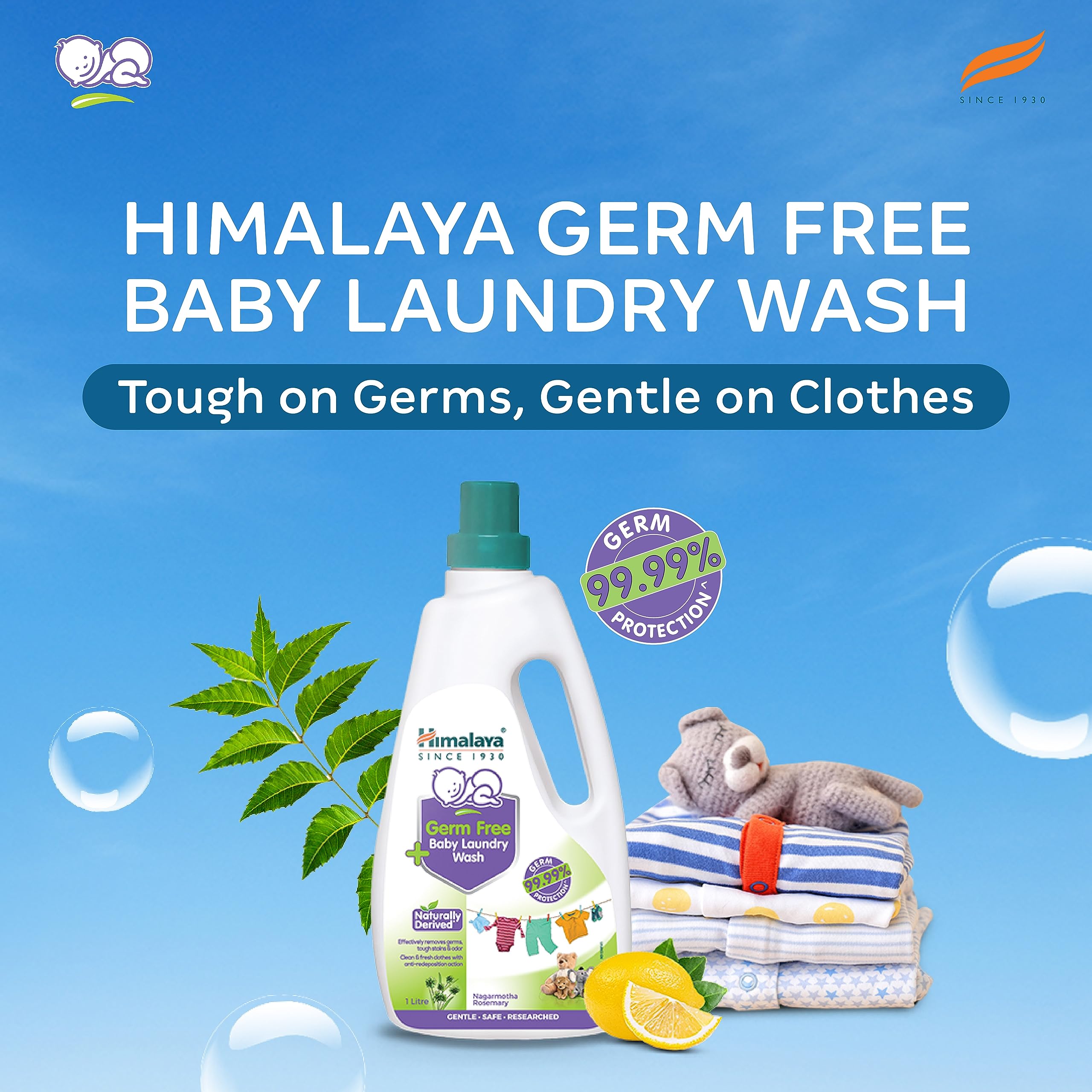 Himalaya Germ Free Baby Laundry Wash 1 L Pouch Liquid, White, (7004801) – view 2
