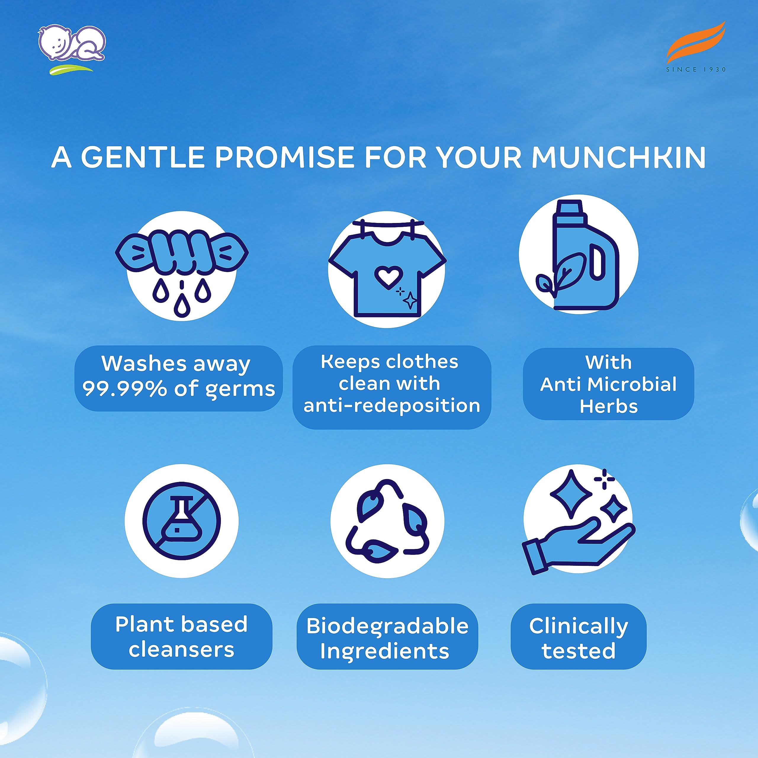 Himalaya Germ Free Baby Laundry Wash 1 L Pouch Liquid, White, (7004801) – view 3