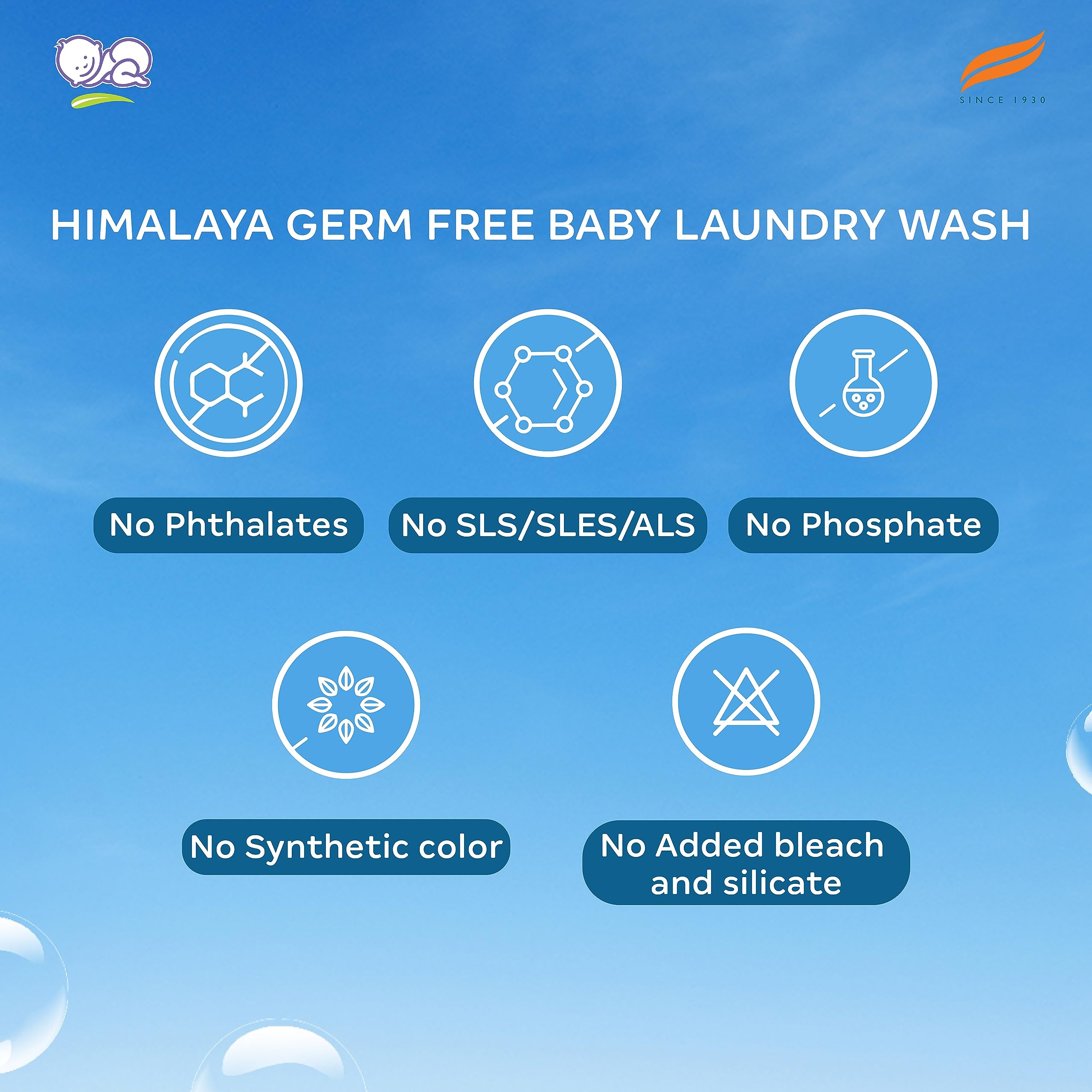 Himalaya Germ Free Baby Laundry Wash 1 L Pouch Liquid, White, (7004801) – view 6