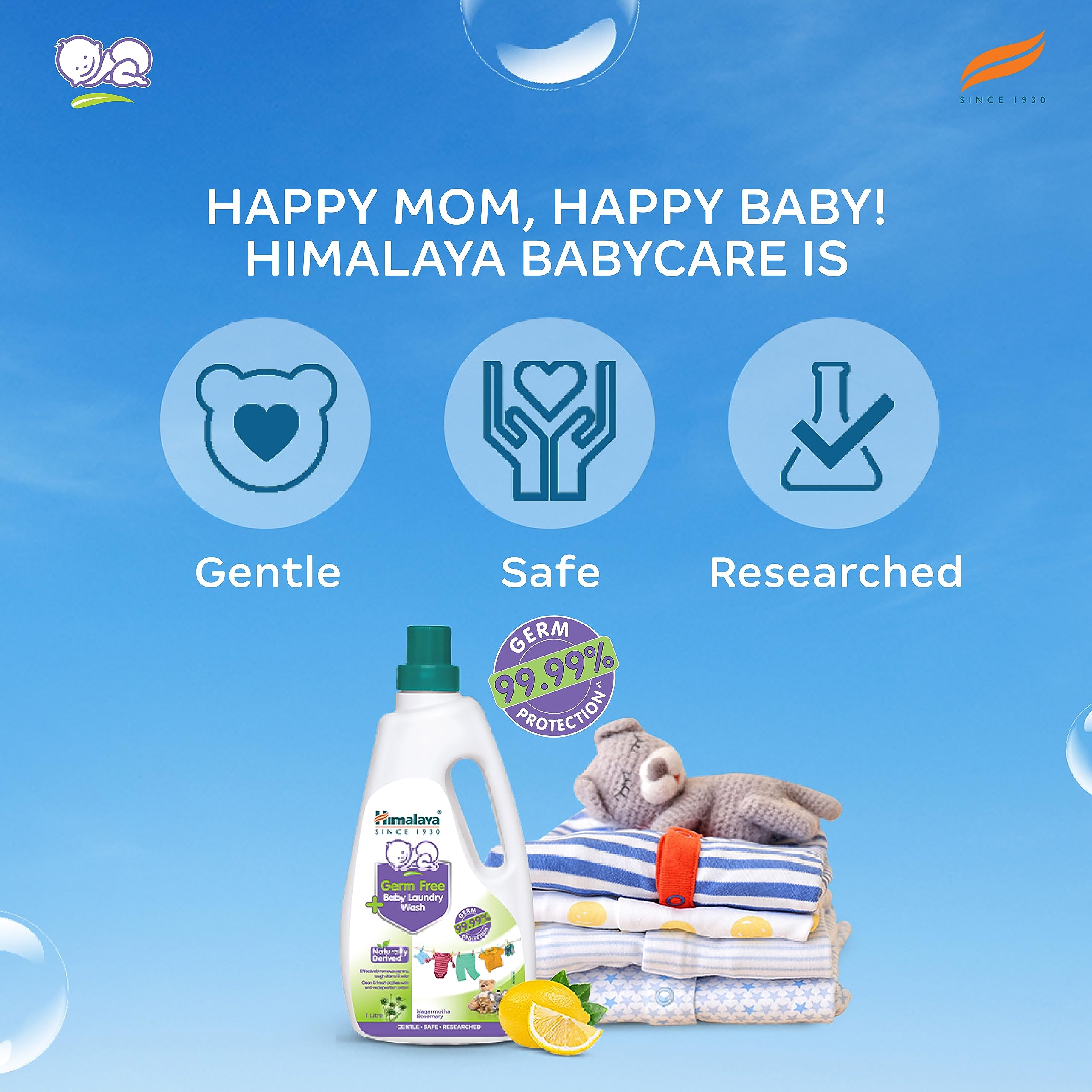 Himalaya Germ Free Baby Laundry Wash 1 L Pouch Liquid, White, (7004801) – view 8