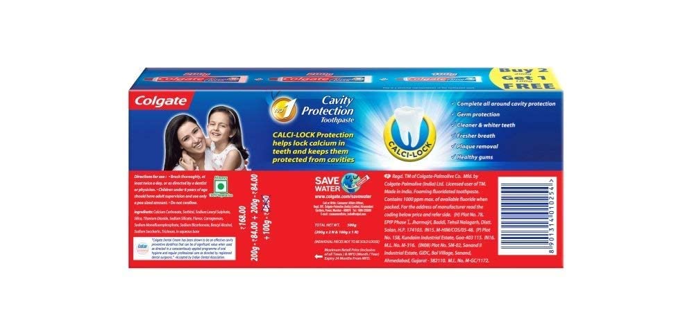 Colgate Dental Cream Toothpaste - 200 g (Pack of 2) with 1 Free Dental Cream - 100 g – view 4