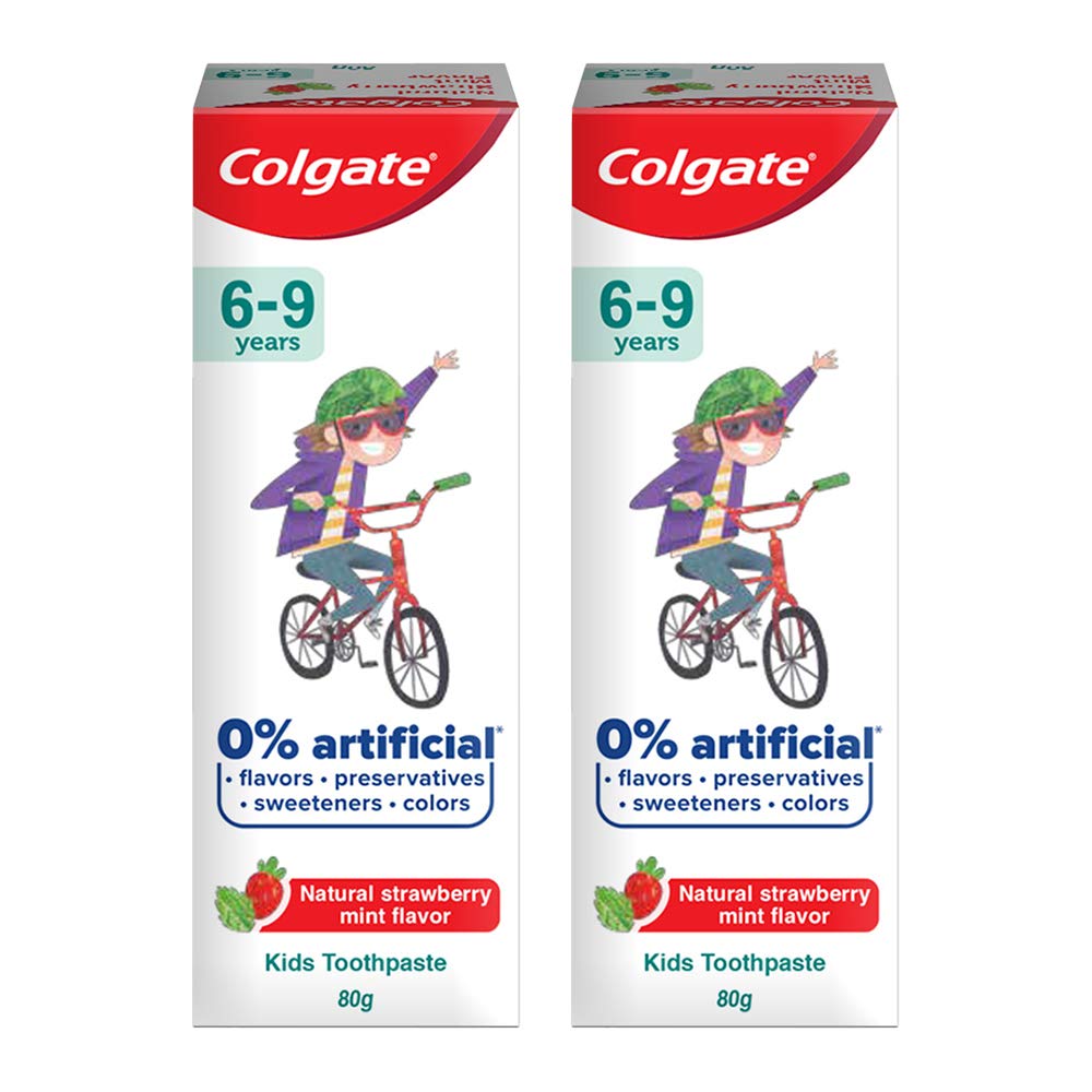 Colgate Kids Anticavity Toothpaste 6-9 Years, 160g (80g x 2), Natural Strawberry Mint Flavour, 0% Artificial & Colgate Gentle Enamel Ultra Soft Bristles, 4 Pcs (Buy2 Get 2),Multicolor – view 2