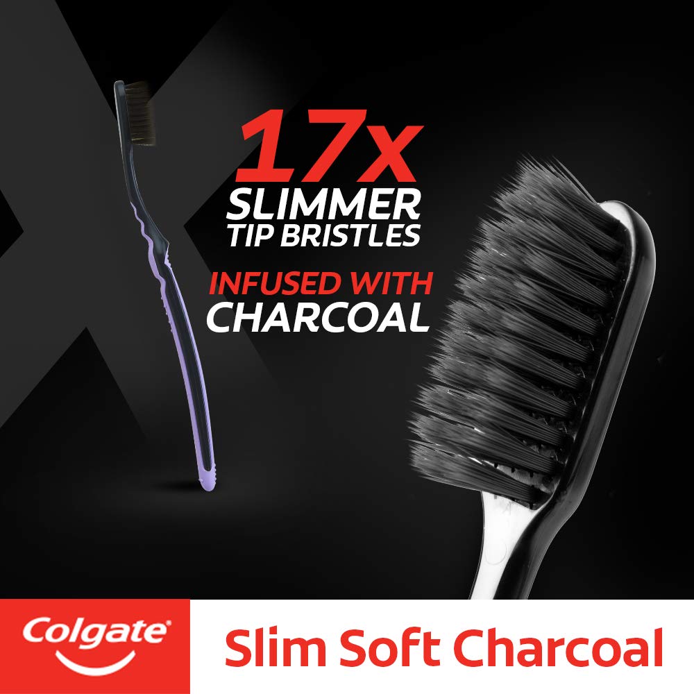 Colgate Slim Soft Charcoal Manual Toothbrush for adults- 6 Pcs (Buy 4 Get 2 Free) – view 3
