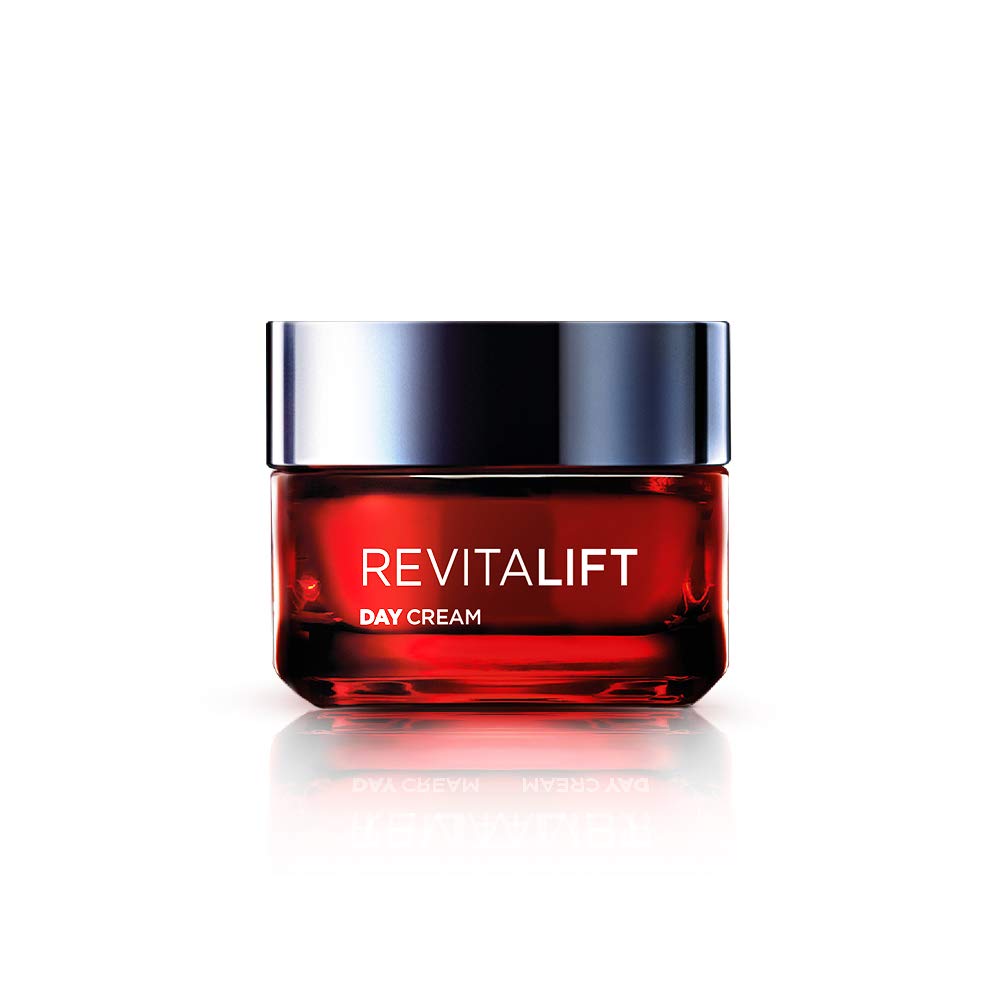 L'Oreal Paris Revitalift day cream jar with outer carton