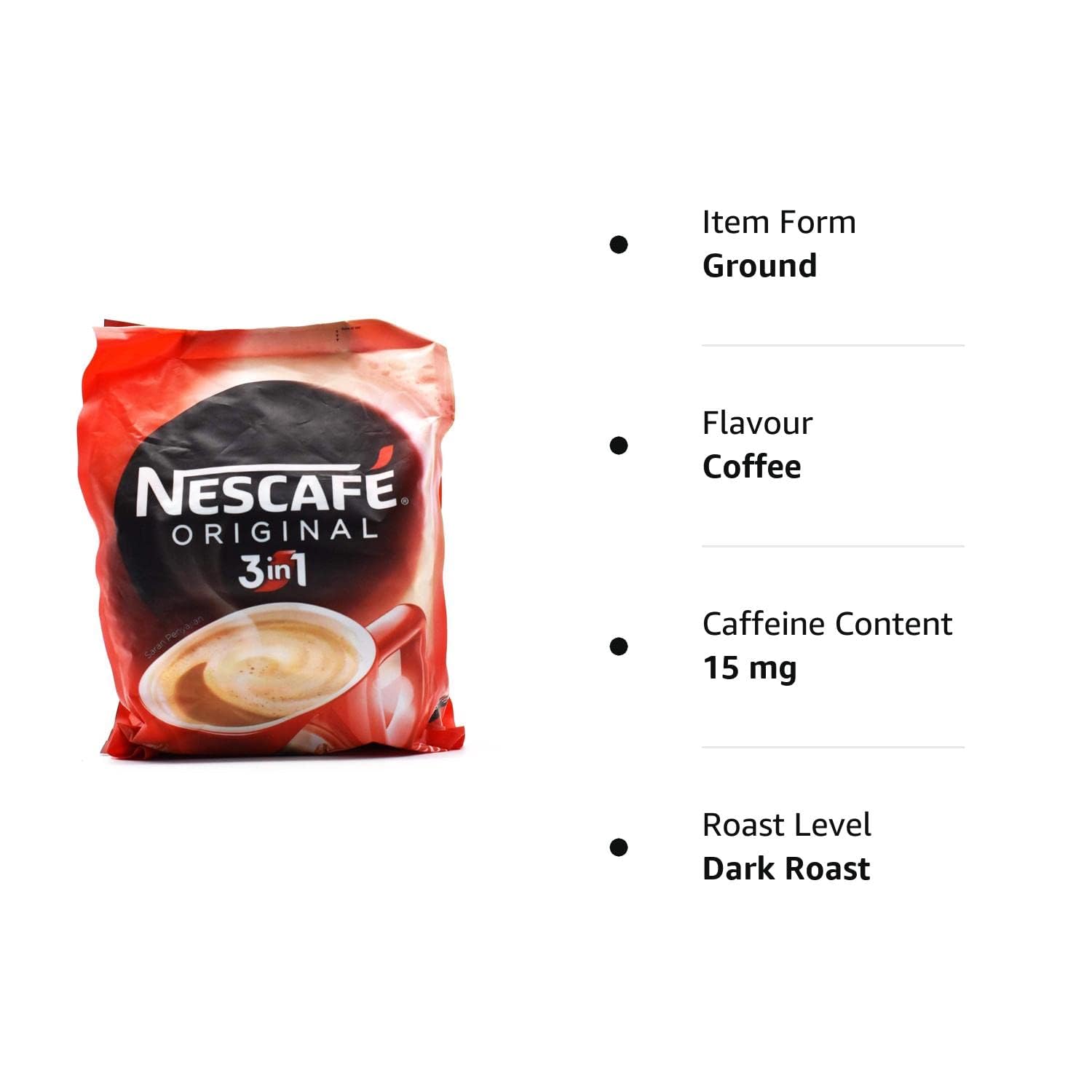 3 In 1 Original Soluble Ground Coffee Beverage,30 Sachets Bag 525g (Imported) – view 7