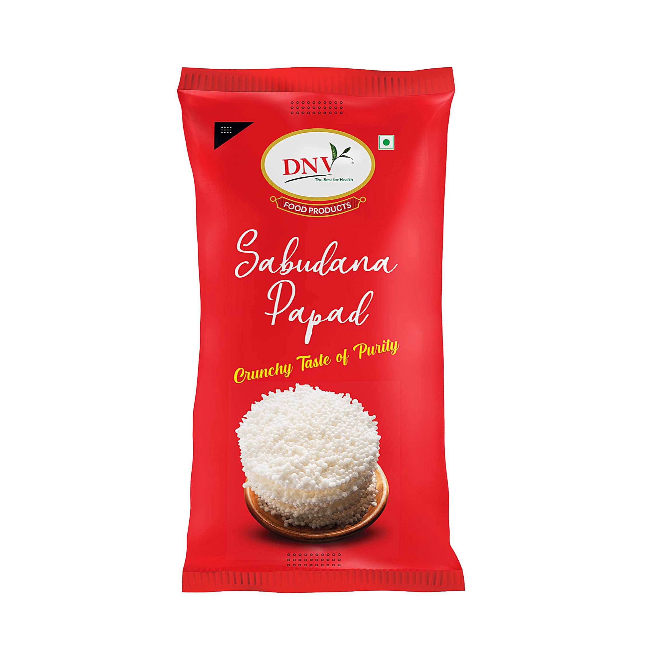 Pack of plain sago papad discs by DNV 480 g