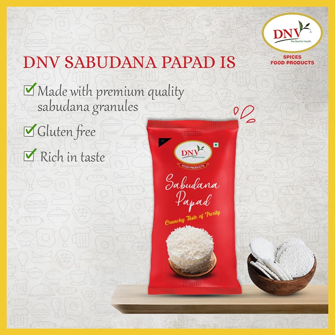 DNV Tasty Plain Sabudana Papad 480gm, Sabu Dana papad, Sago Papad, Tapioca Papad – view 3